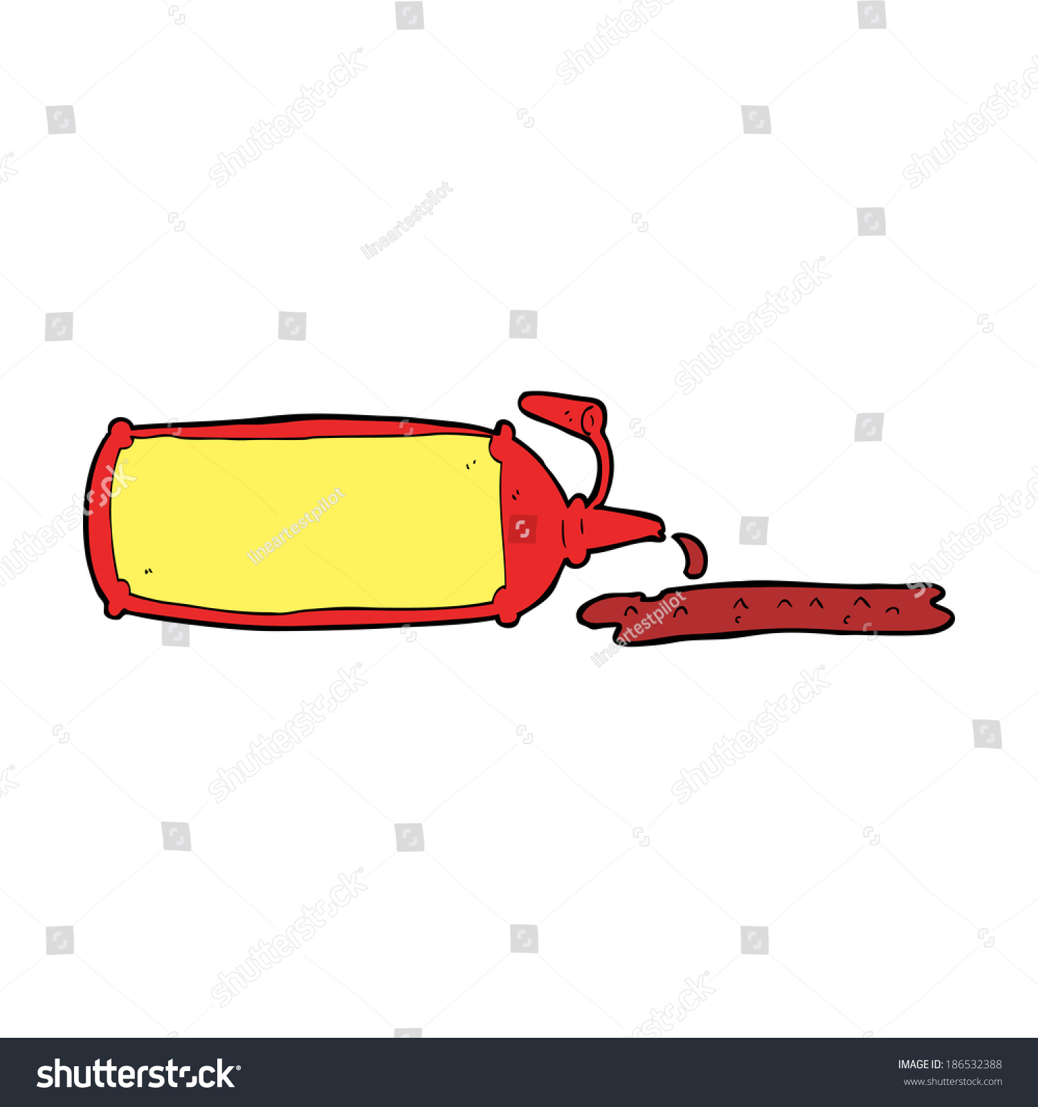 Cartoon Squirting Ketchup Stock Vector Royalty Free 186532388