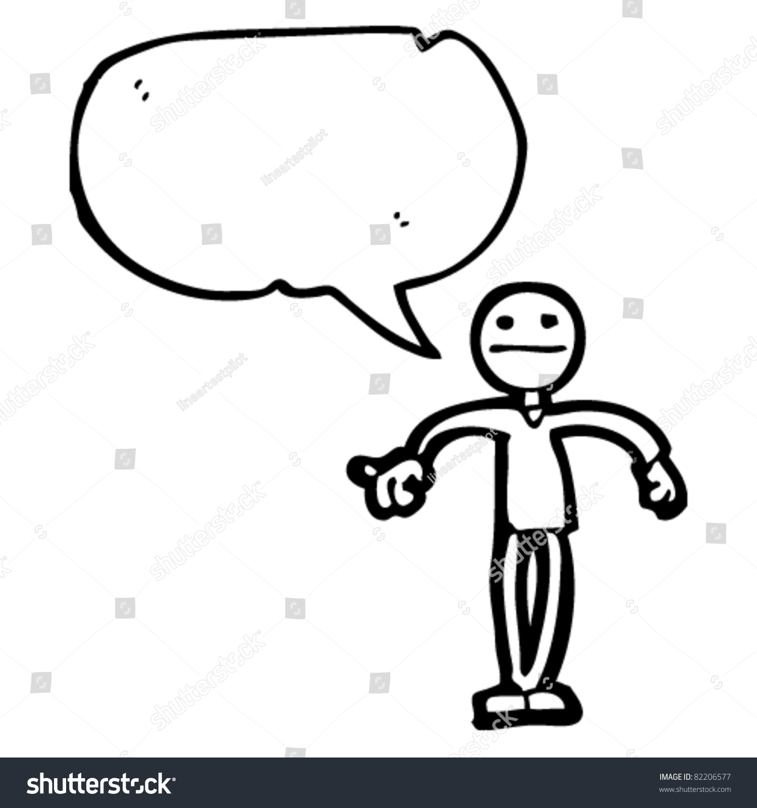 Cartoon Stick Man With Speech Bubble Stock Vector Illustration 82206577 ...