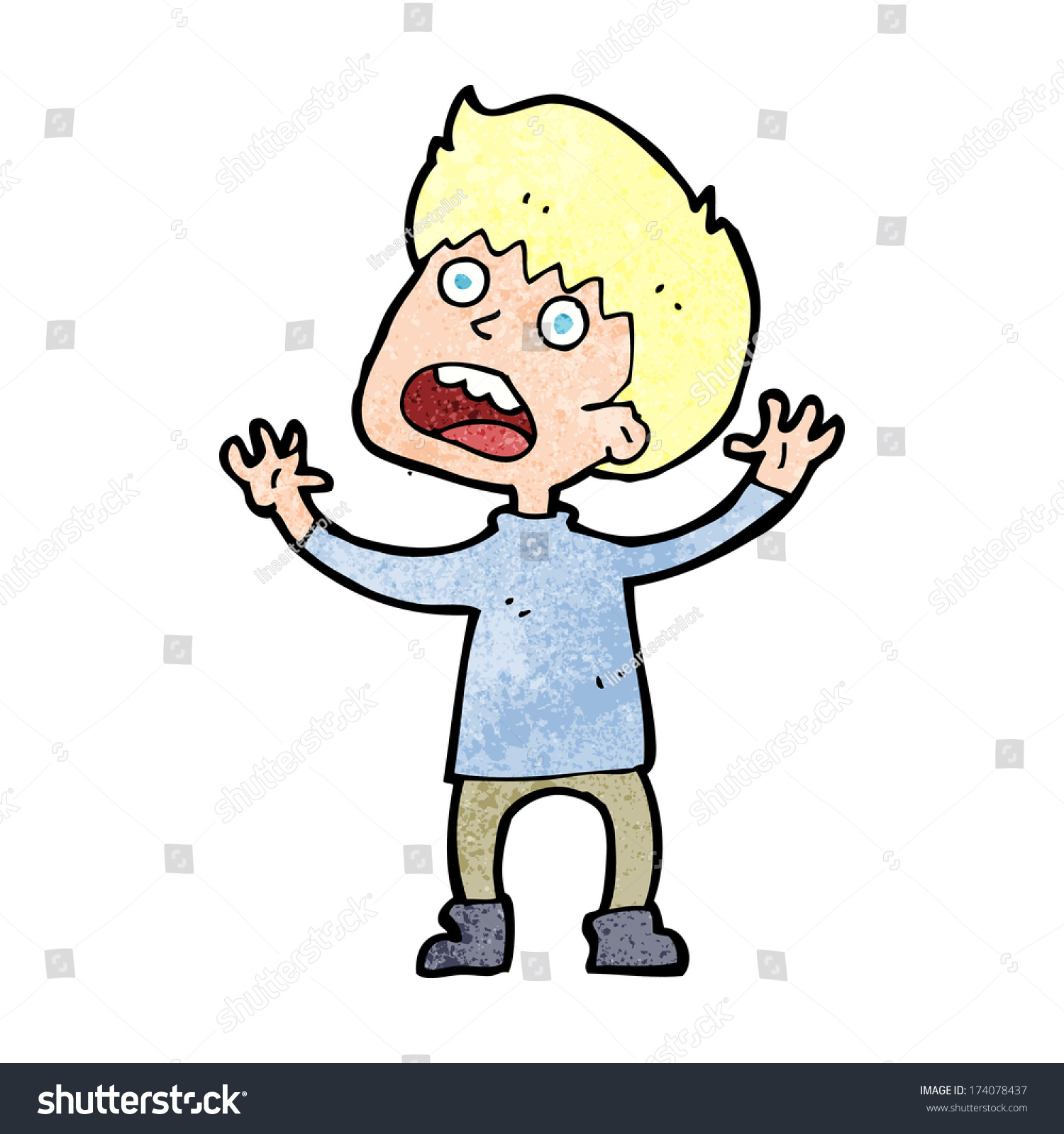 Cartoon Stressed Boy Stock Vector (Royalty Free) 174078437