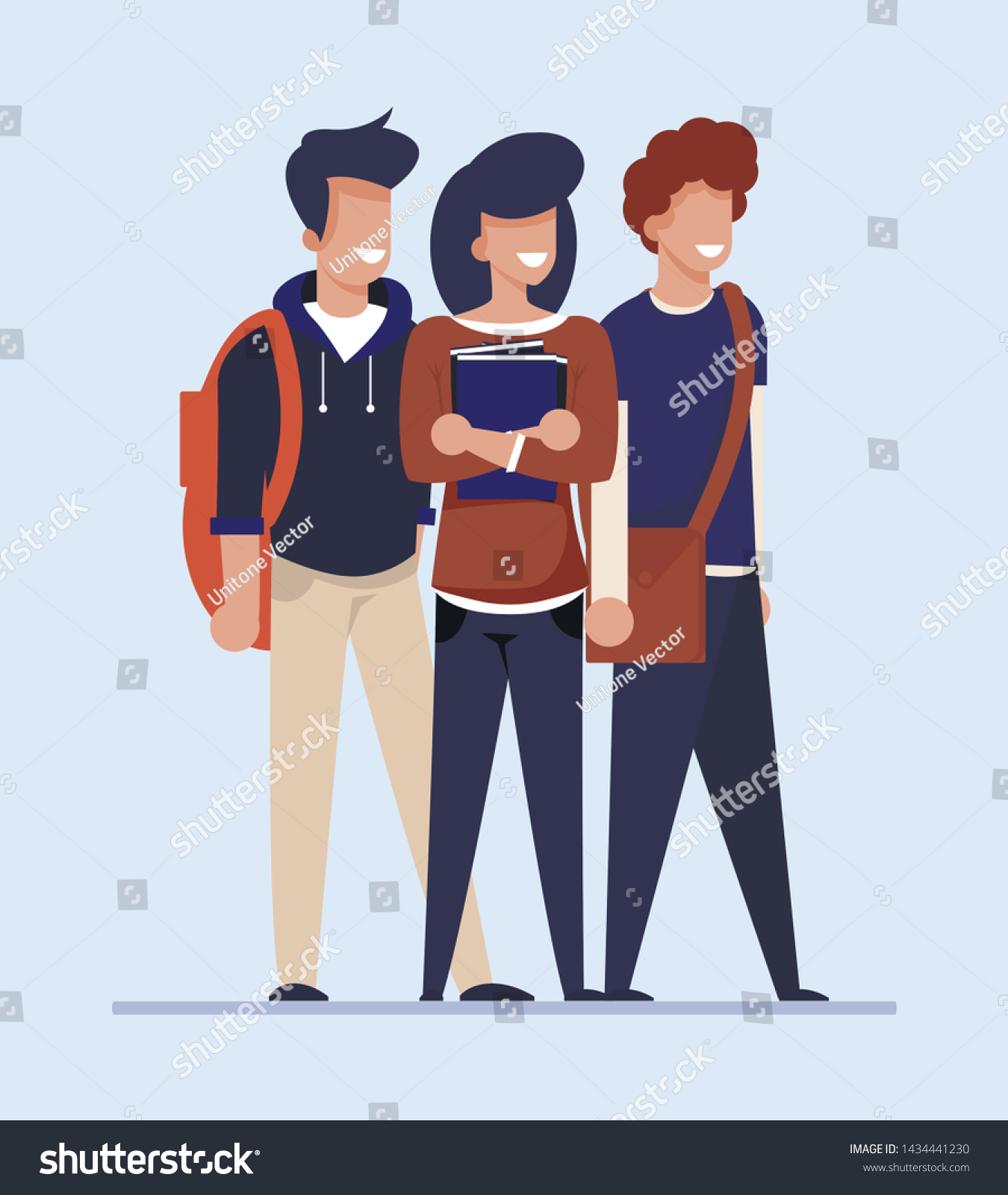 Cartoon Students Look Cheap Flat Apartment Stock Vector Royalty Free