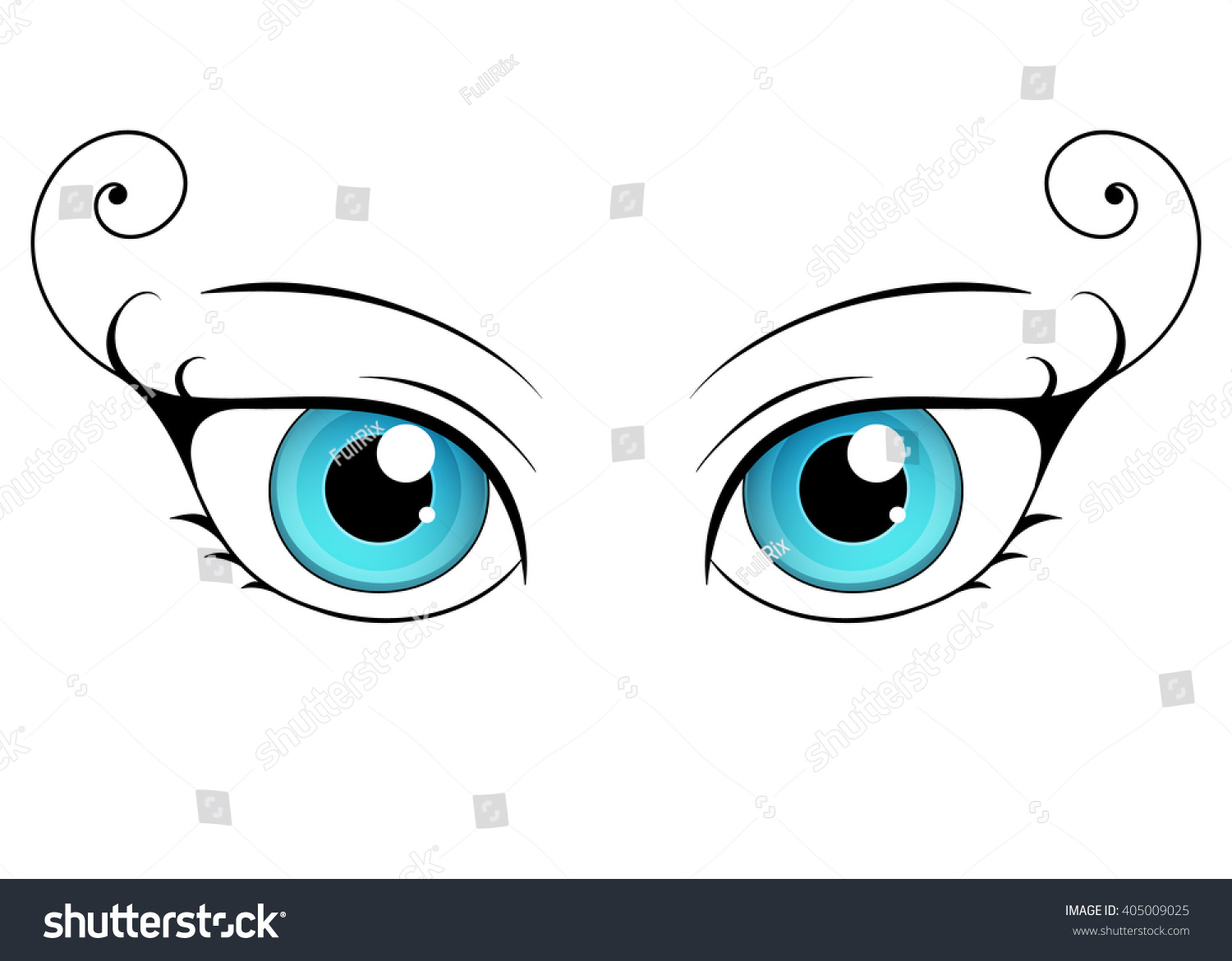 Cartoon Style Female Eye Colorful Bright Stock Vector (Royalty Free ...