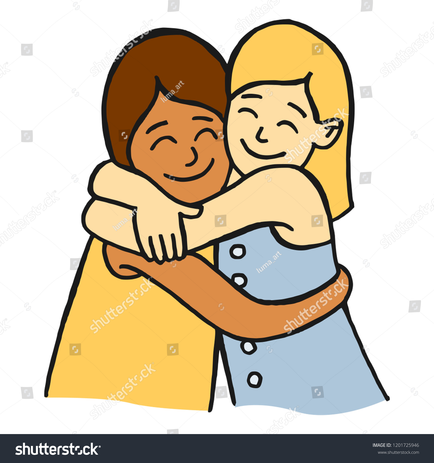 904 Cartoon Two Little Girls Hugging Images, Stock Photos & Vectors ...