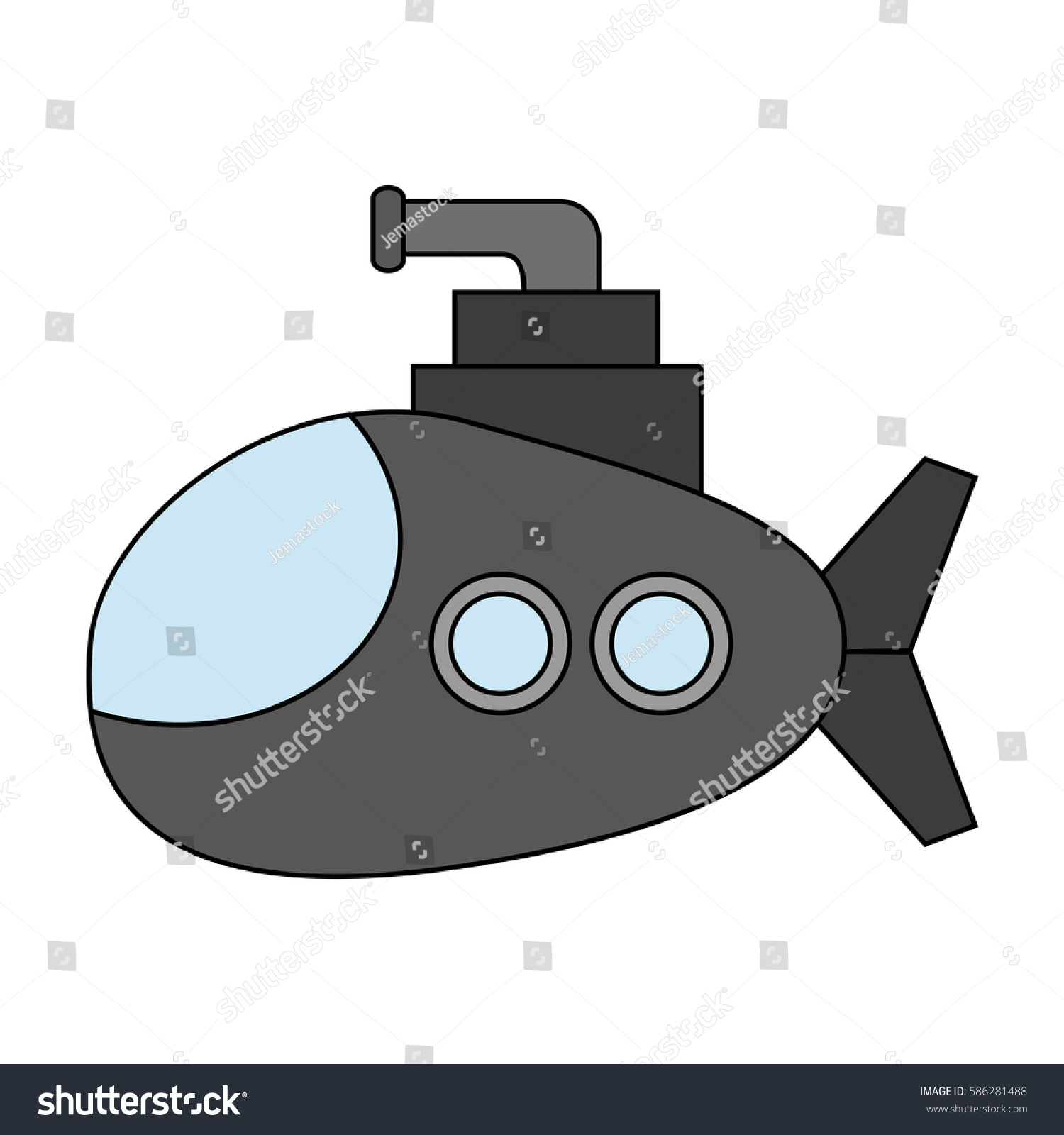 Cartoon Submarine Icon Image Stock Vector (Royalty Free) 586281488