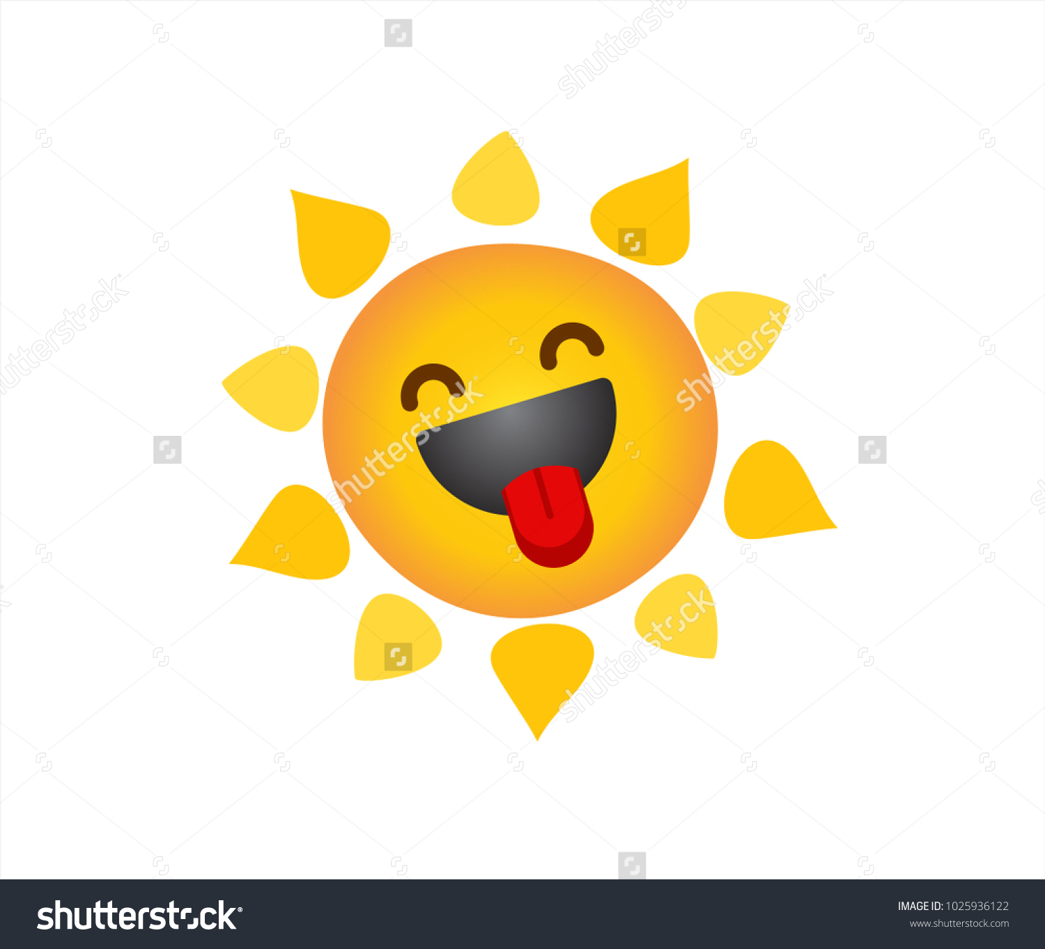 Cartoon Sun Smily Emoticon Vector Graphics Stock Vector Royalty Free 1025936122 5507