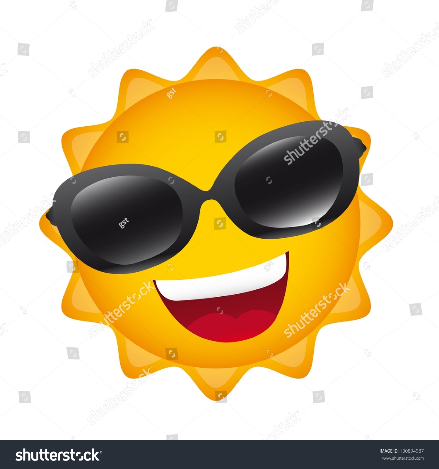 Cartoon Sun With Sunglasses