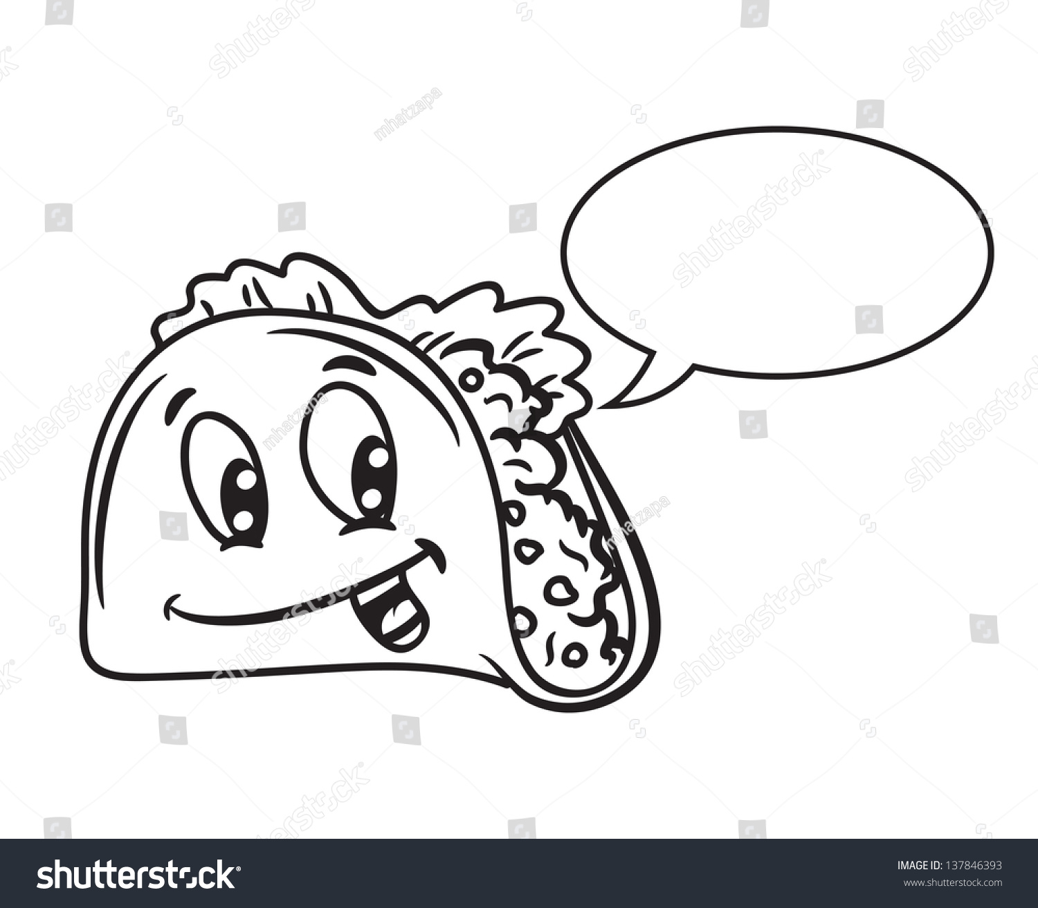 Download Cartoon Taco Bubble Speech Stock Vector 137846393 ...