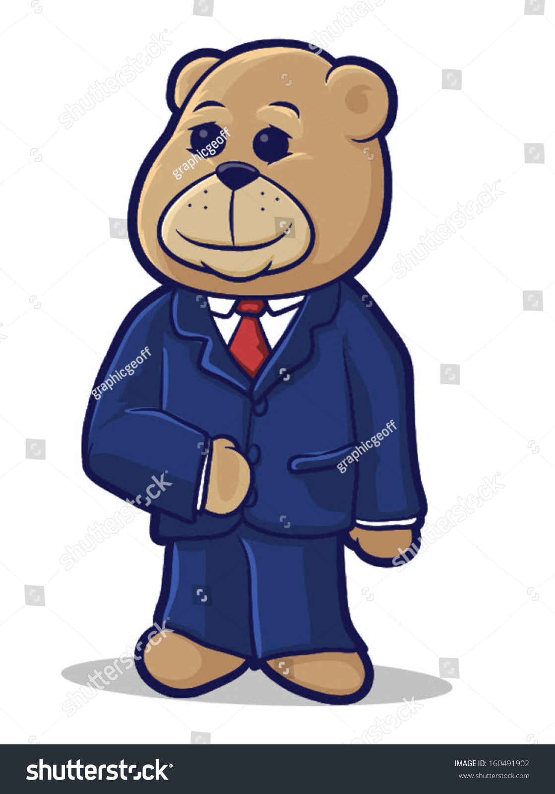 Cartoon Teddy Bear Wearing Business Suitbusiness Stock Vector 160491902 ...