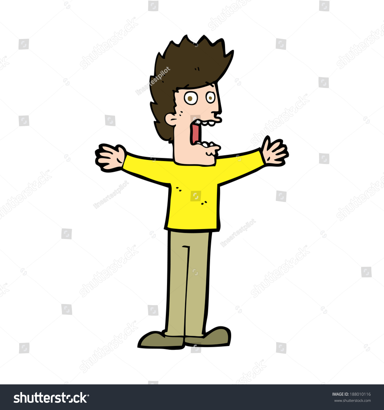 Cartoon Terrified Man Stock Vector Royalty Free 188010116 Shutterstock