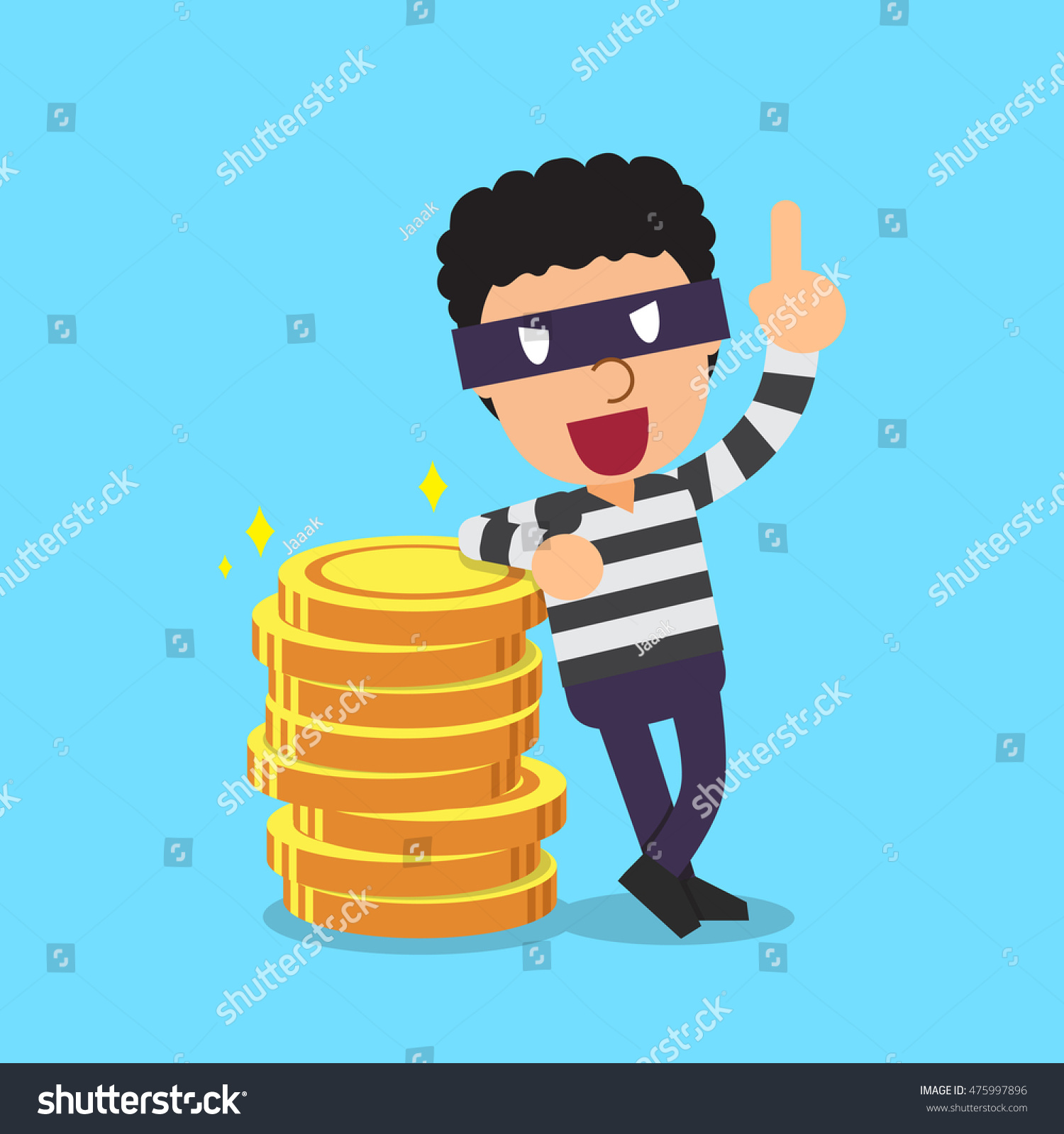 Cartoon Thief Money Coins Stock Vector 475997896 - Shutterstock