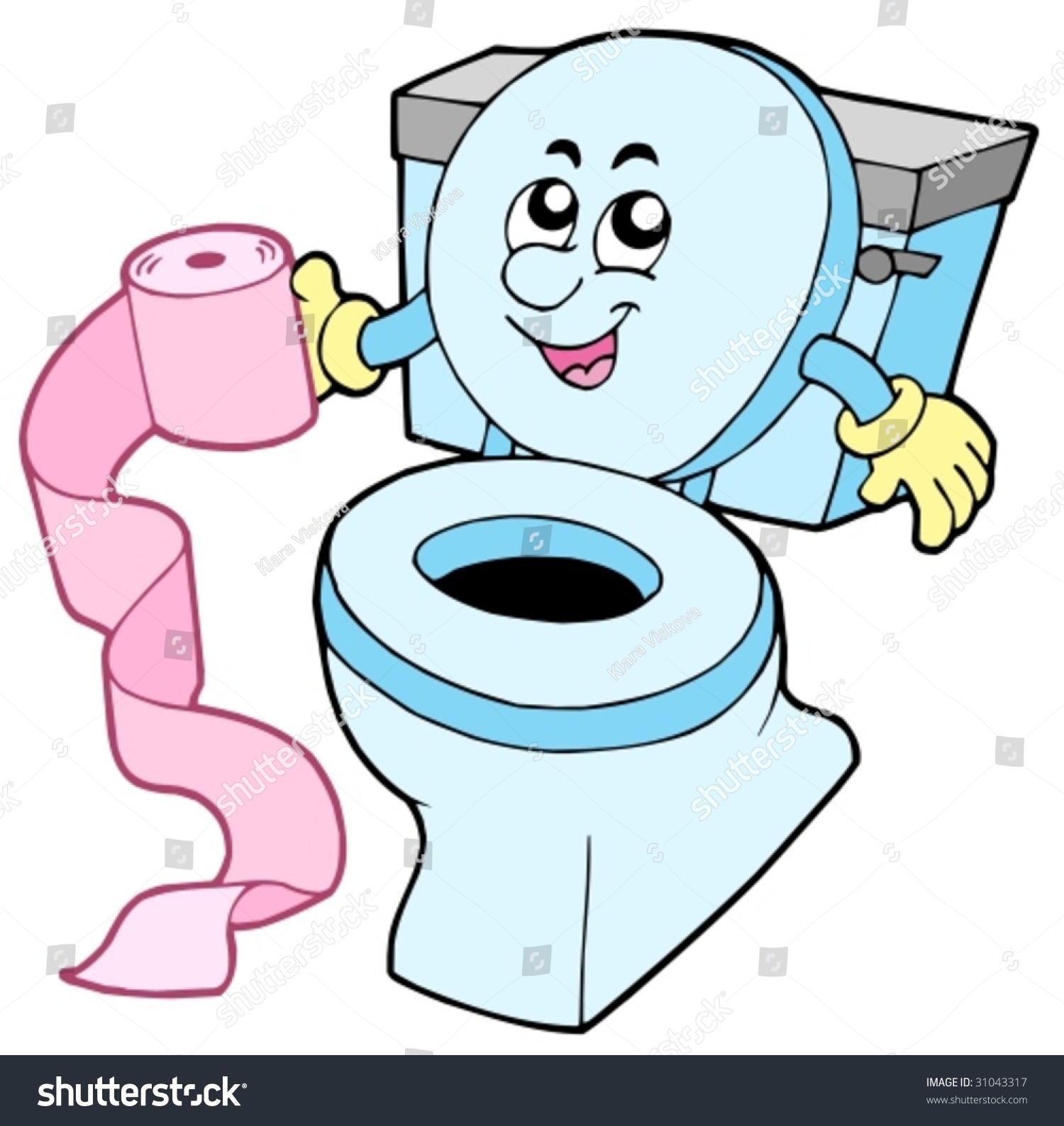 Cartoon Toilet On White Background Vector Stock Vector 31043317 ...