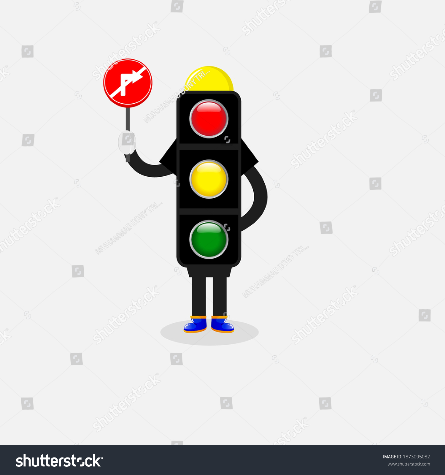 Cartoon Traffic Light Character Design Vector Stock Vector (Royalty ...