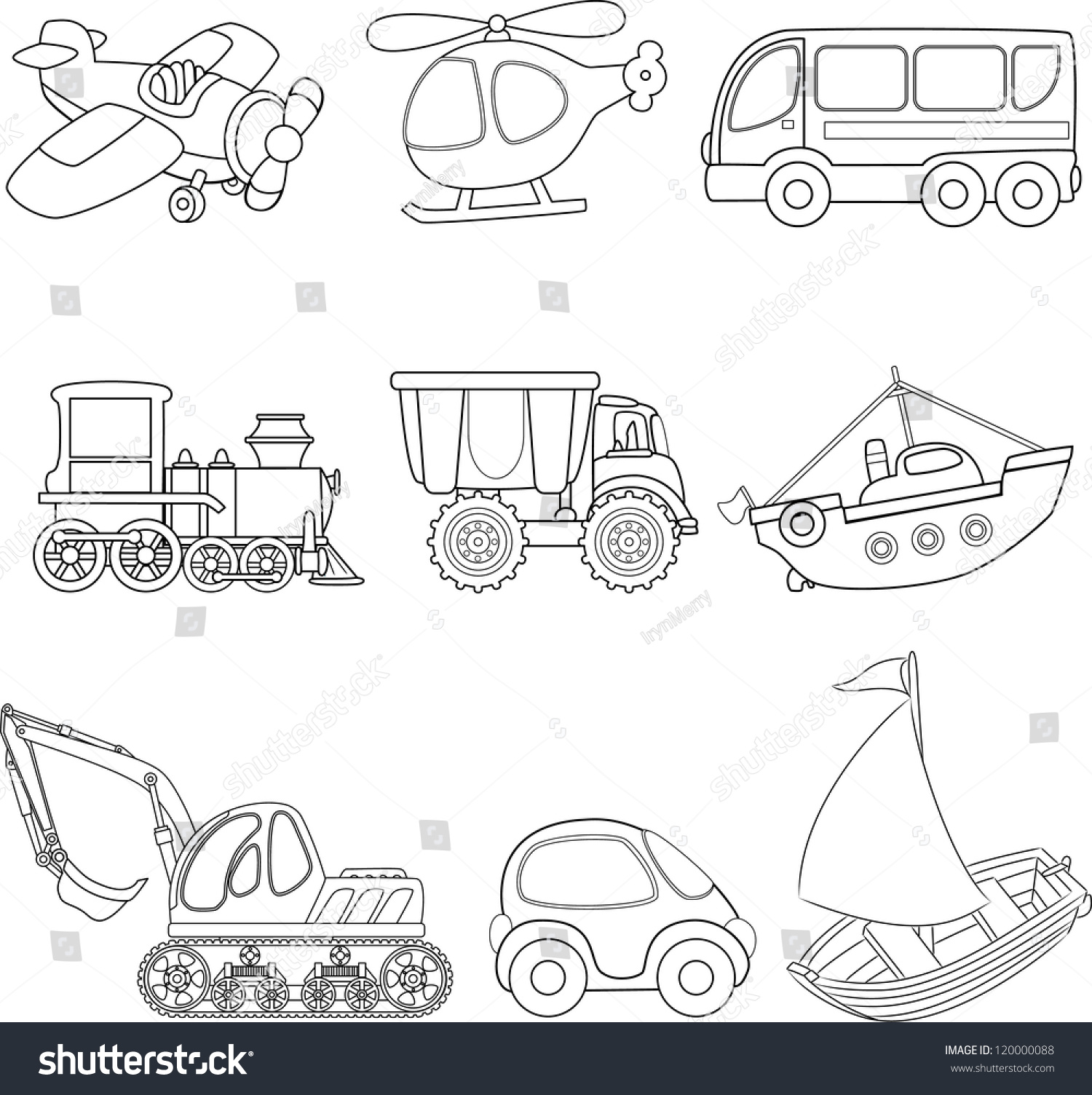 Cartoon Transport. Coloring Book. Stock Vector Illustration 120000088 ...