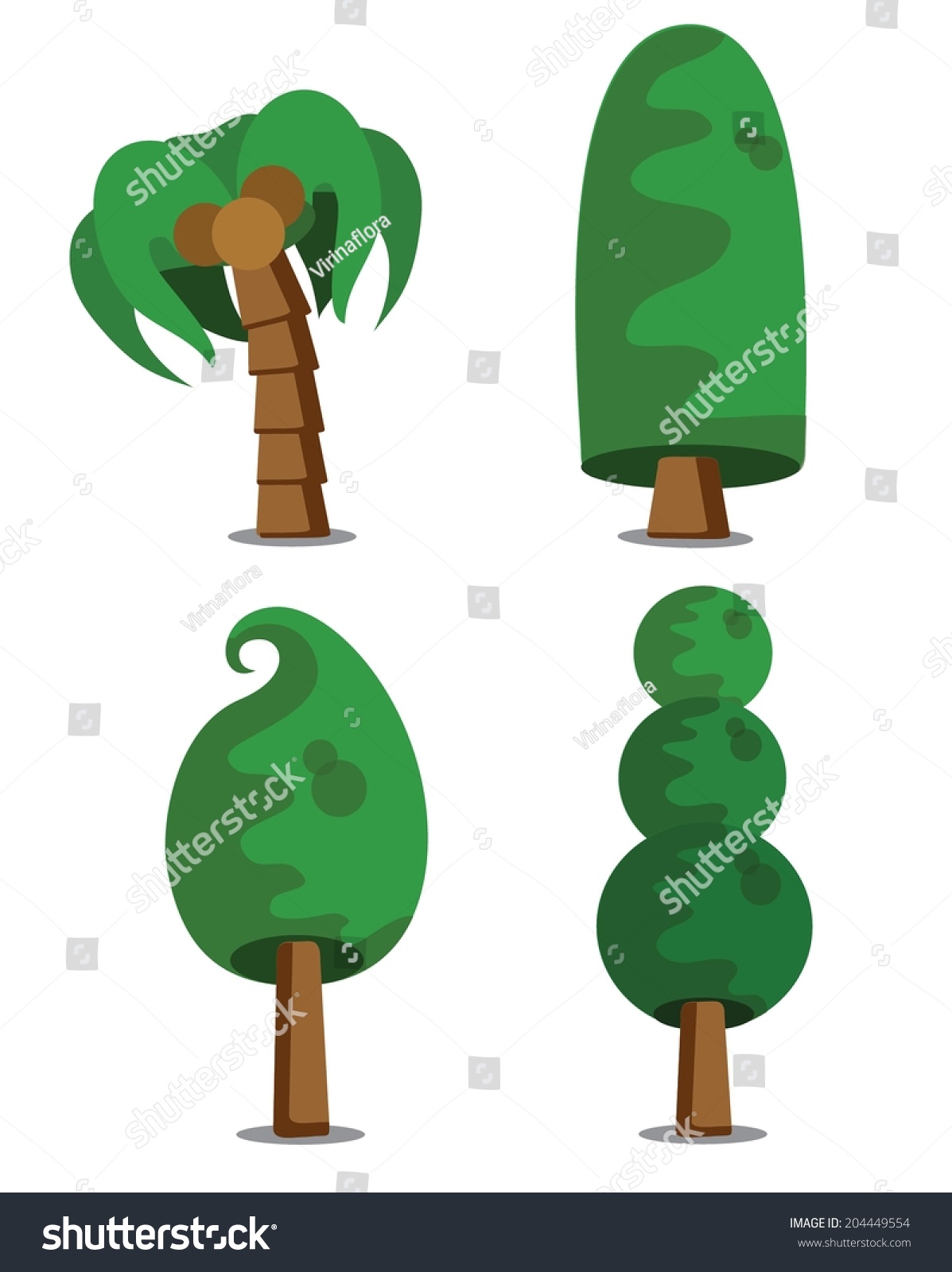 Cartoon Tree Icon Stock Vector Illustration 204449554 : Shutterstock