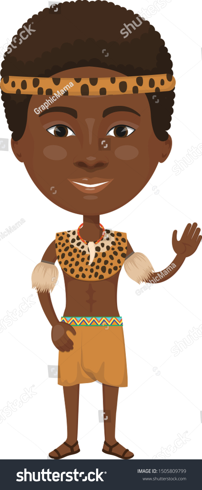 Cartoon Tribe Character Isolated Illustration Stock Vector (Royalty ...