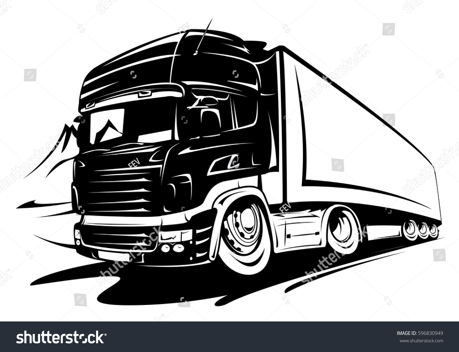 Cartoon Lkw Anhanger Stock Vektorgrafik Lizenzfrei