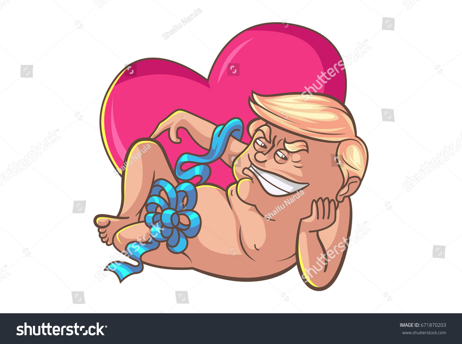 Cartoon Trump Illustration Funny Double Meaning Stock Vector