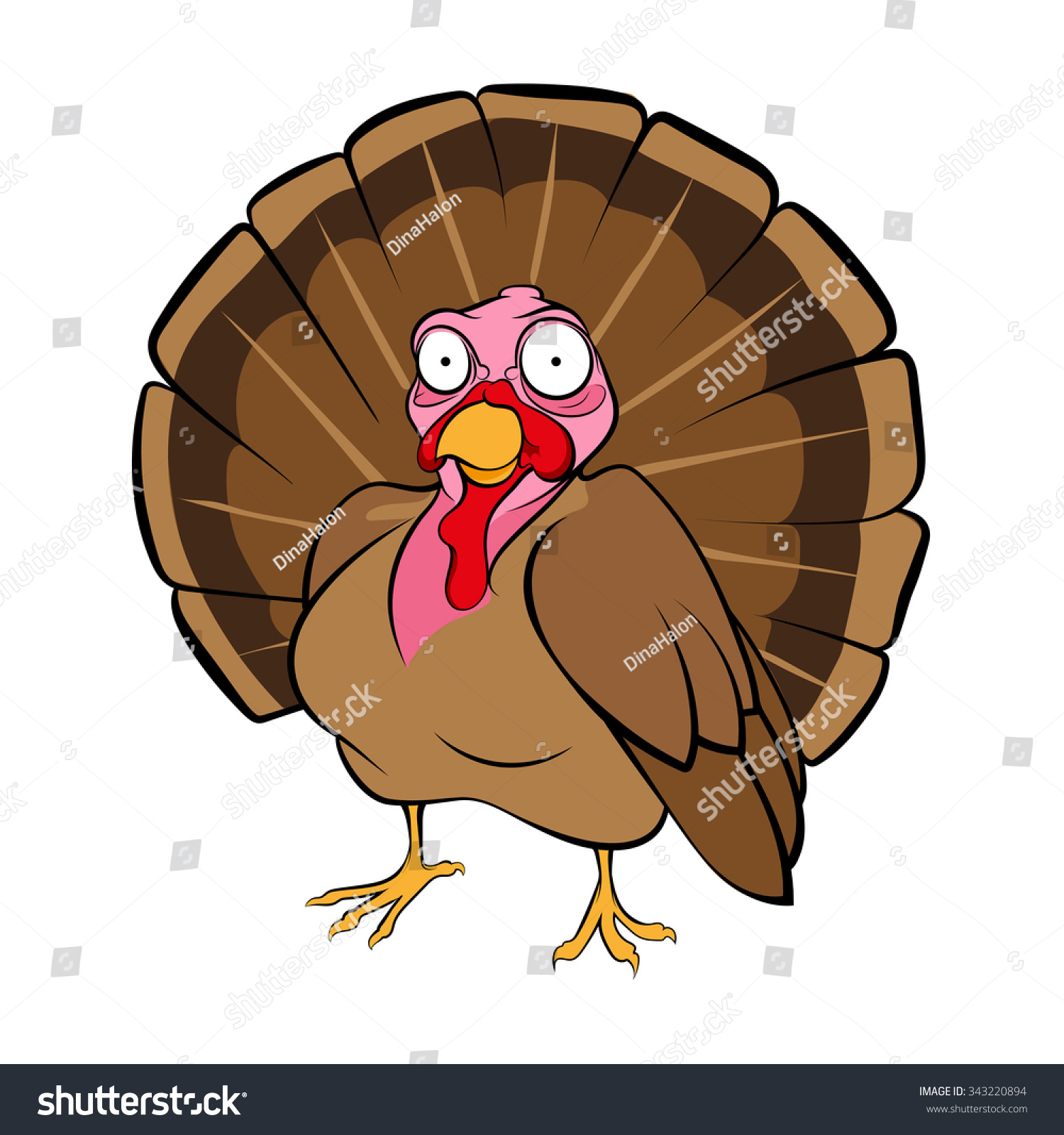 Cartoon Turkey Stock Vector Illustration 343220894 Shutterstock
