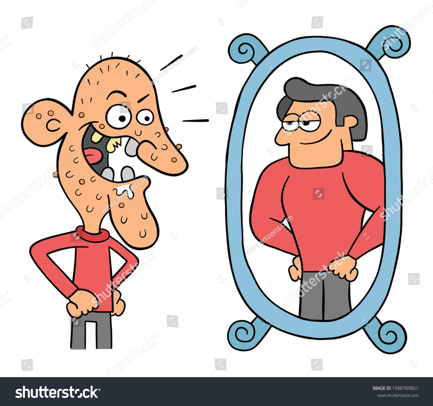 cartoon-ugly-man-looks-mirror-thinks-stock-vector-royalty-free