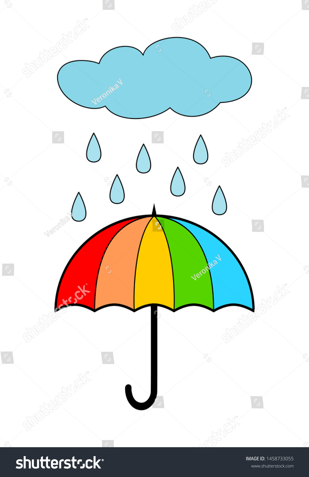 Cartoon Umbrella Cloud Rain Vector Clipart Stock Vector (Royalty Free ...