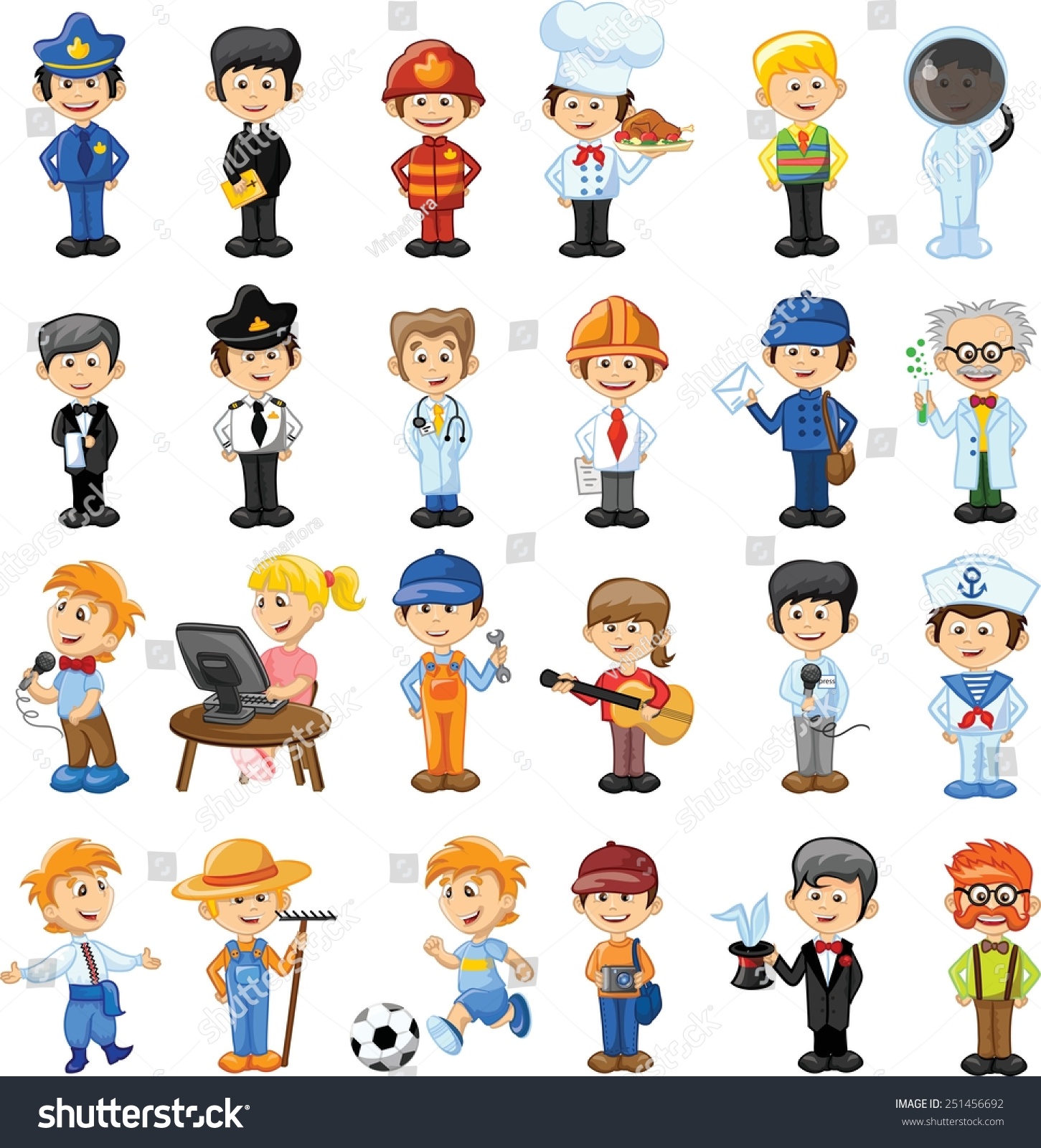 Cartoon Vector Characters Of Different Professions - 251456692 ...