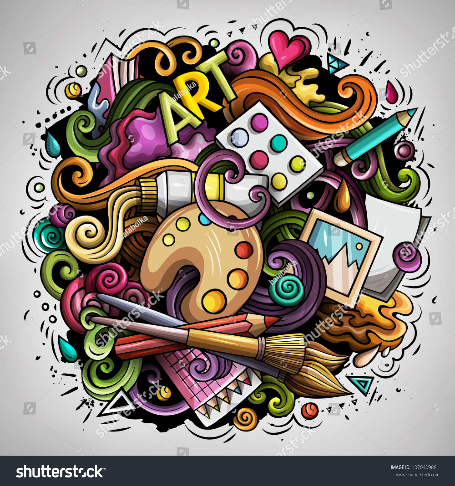 Cartoon Vector Doodles Art Design Illustration Stock Vector Royalty