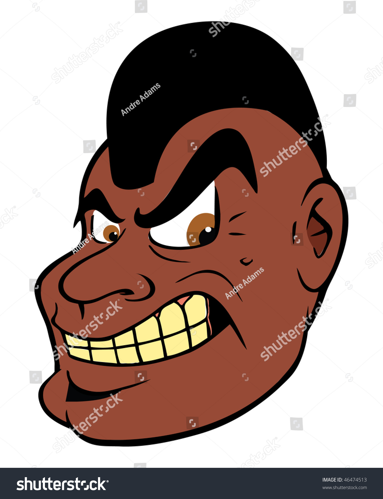 Cartoon Vector Illustration Black Guy Mohawk - 46474513 : Shutterstock