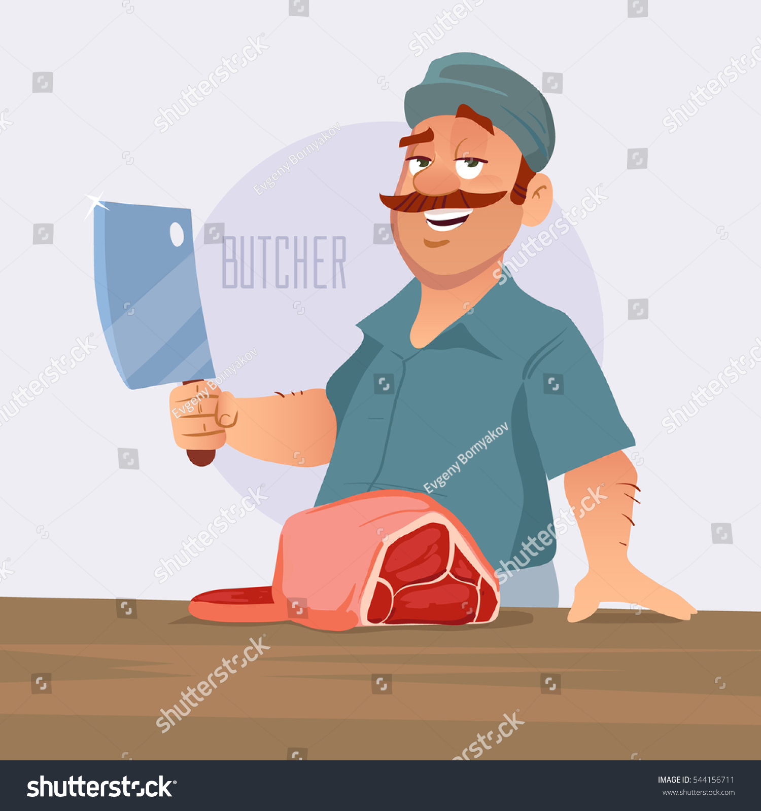 Cartoon Vector Illustration Butcher Cut Meat Stock Vector 544156711 ...