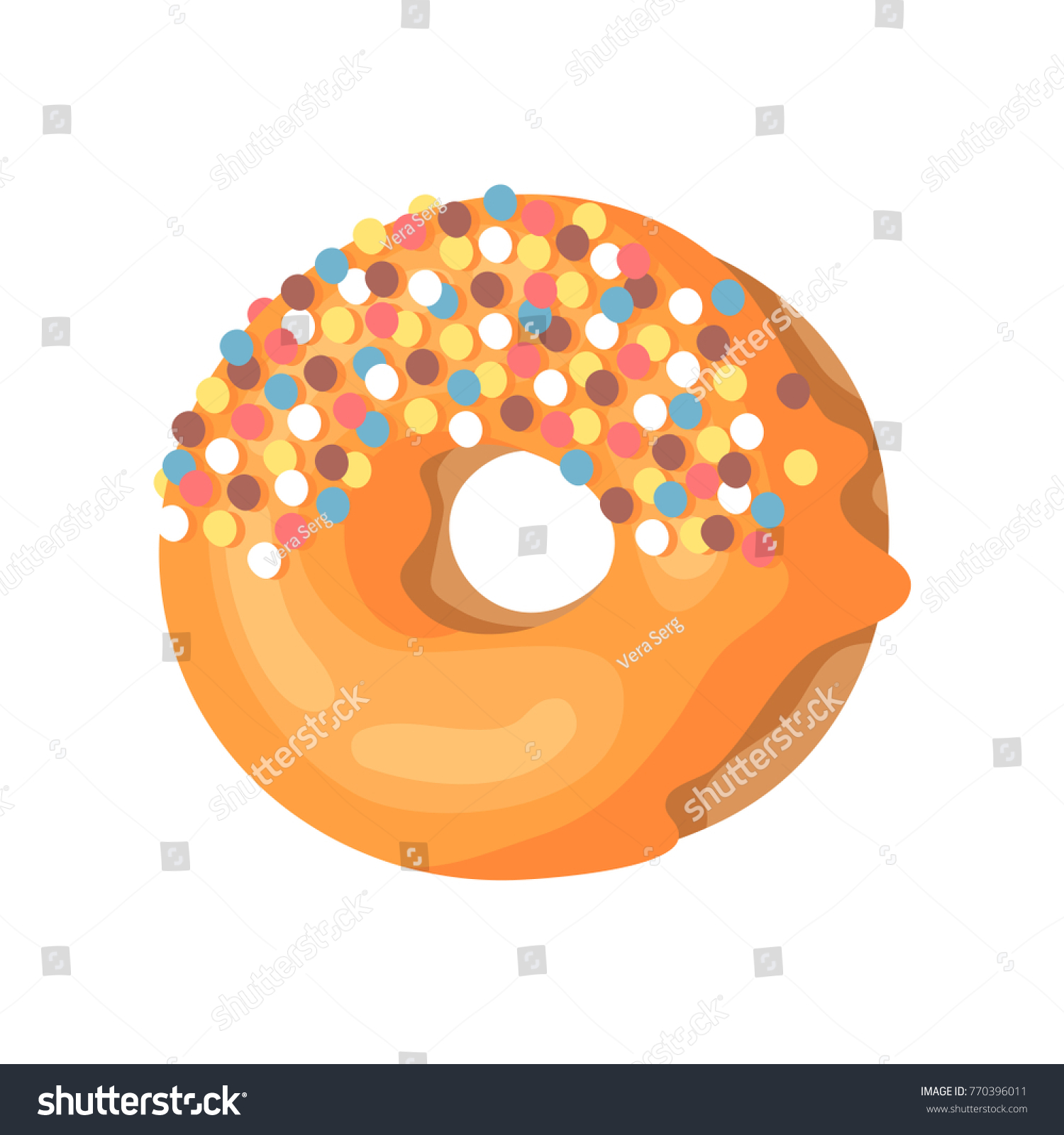 Cartoon Vector Illustration Donut Hand Drawn Stock Vector (Royalty Free ...