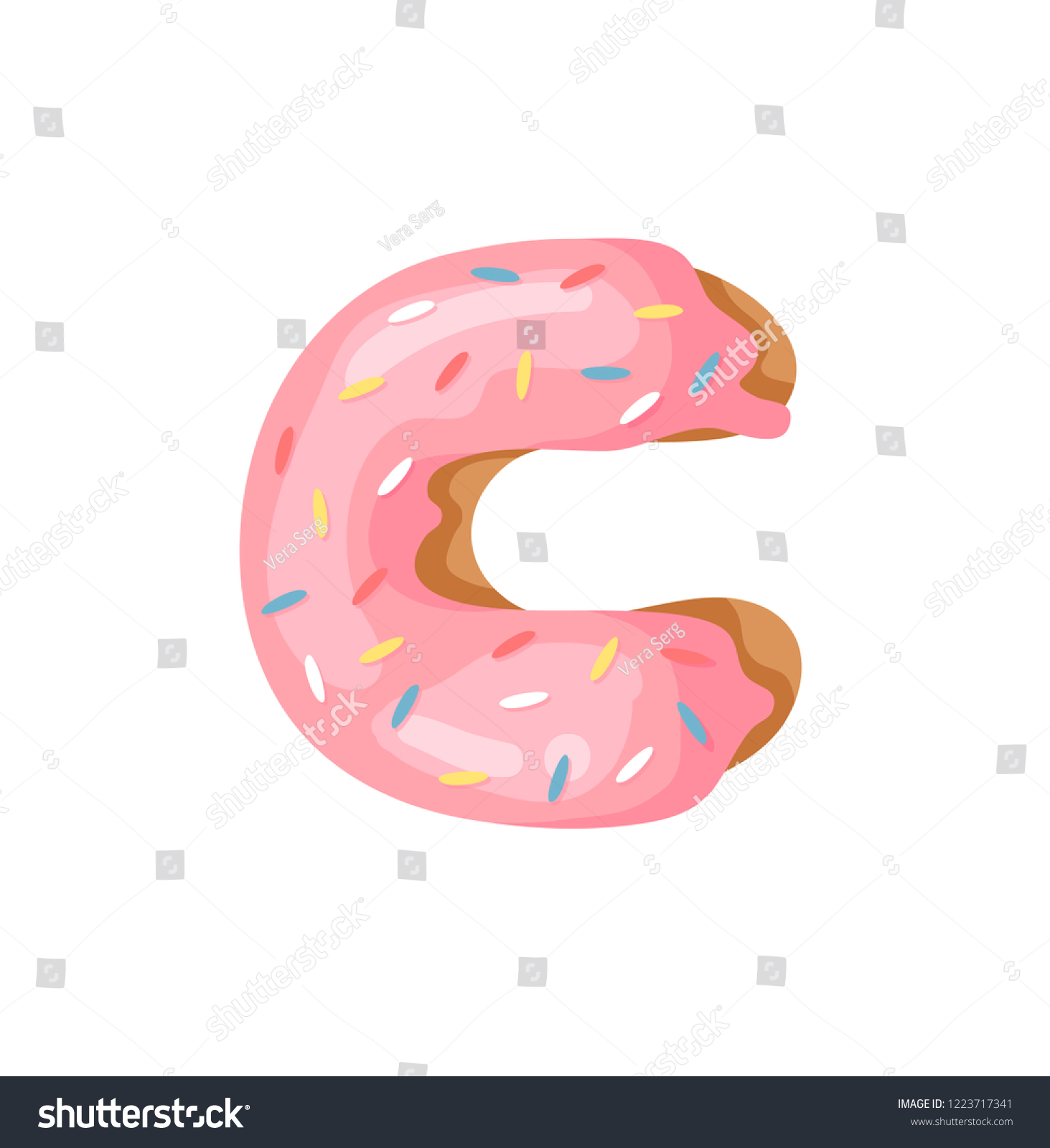 Cartoon Vector Illustration Donut Letters C Stock Vector (royalty Free 