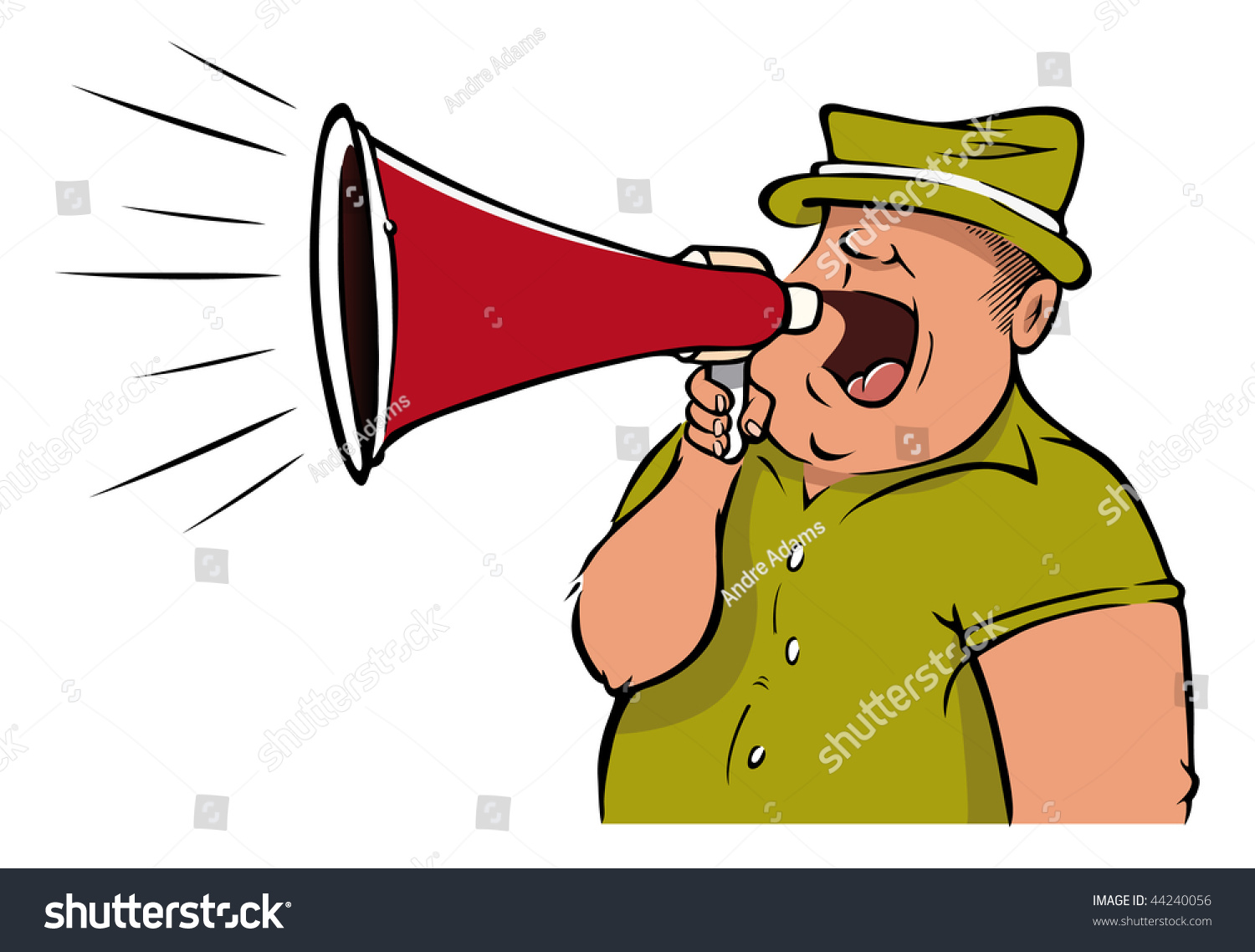 Cartoon Vector Illustration Megaphone Man Shouting - 44240056 ...