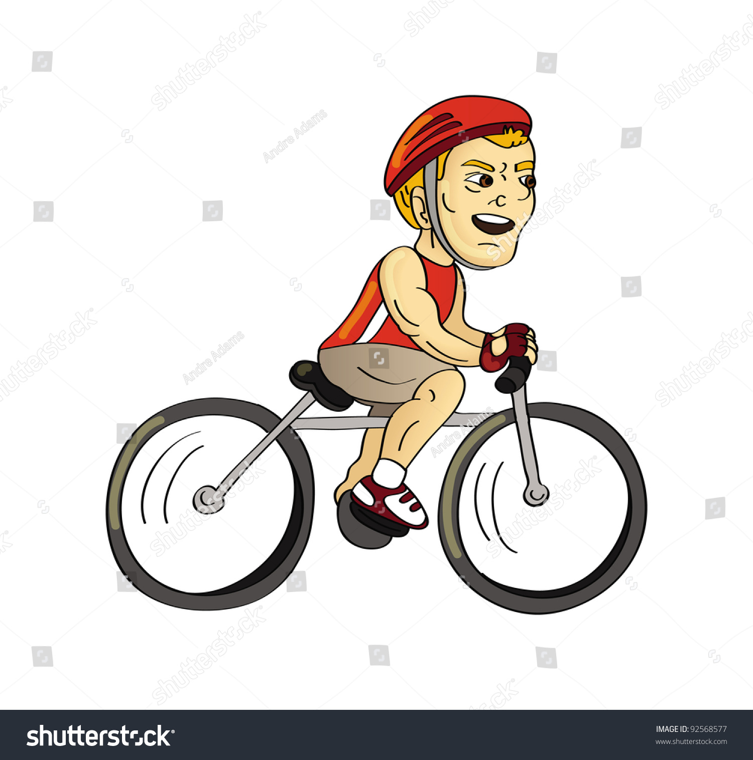 Cartoon Vector Illustration Bicyclist Stock Vector (Royalty Free ...