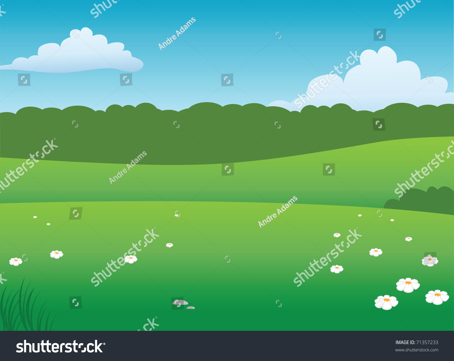 Cartoon Vector Illustration Of A Prairie Background - 71357233 ...