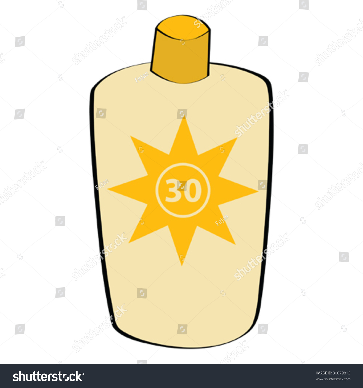 Cartoon Vector Illustration Sunscreen Lotion Bottle: vector de stock