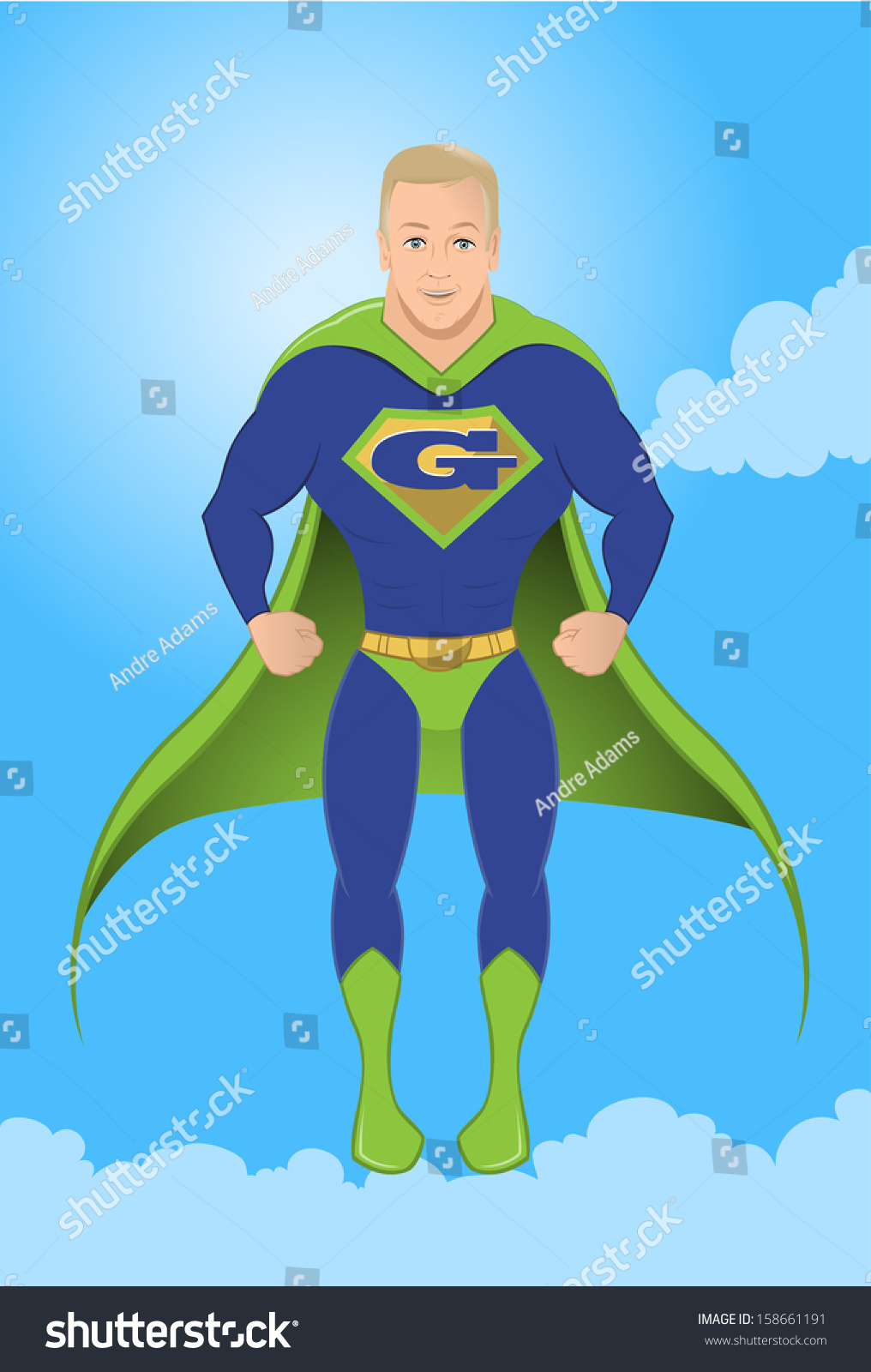 Cartoon Vector Illustration Superhero Flying Stock Vector Royalty Free