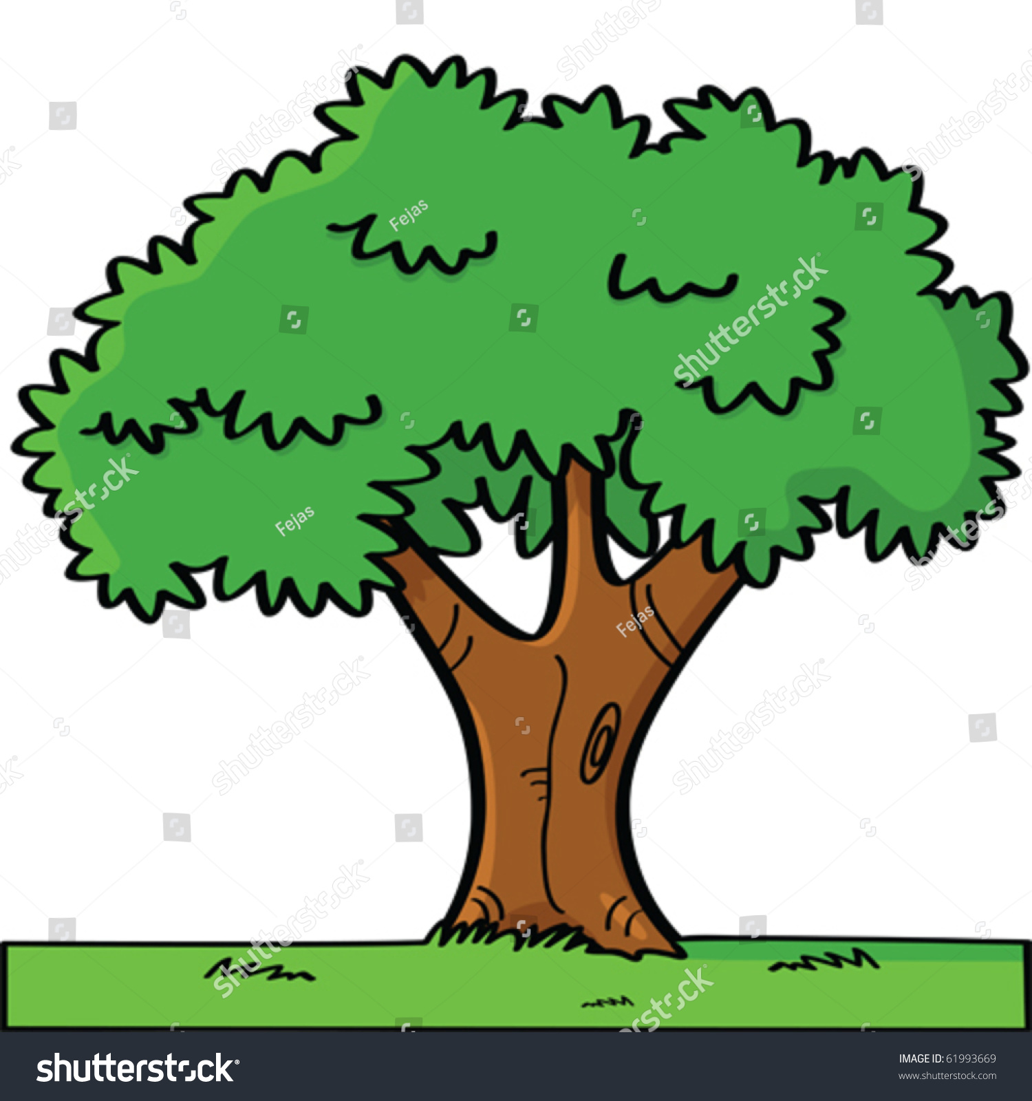 Cartoon Vector Illustration Tree Summer Stock Vector 61993669 ...