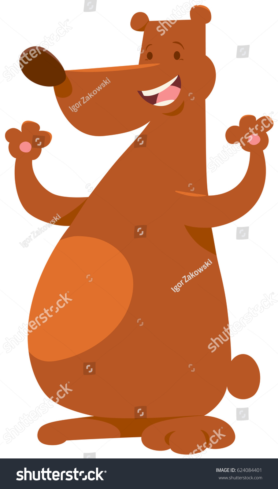 Cartoon Vector Illustration Cute Brown Bear Stock Vector Royalty Free