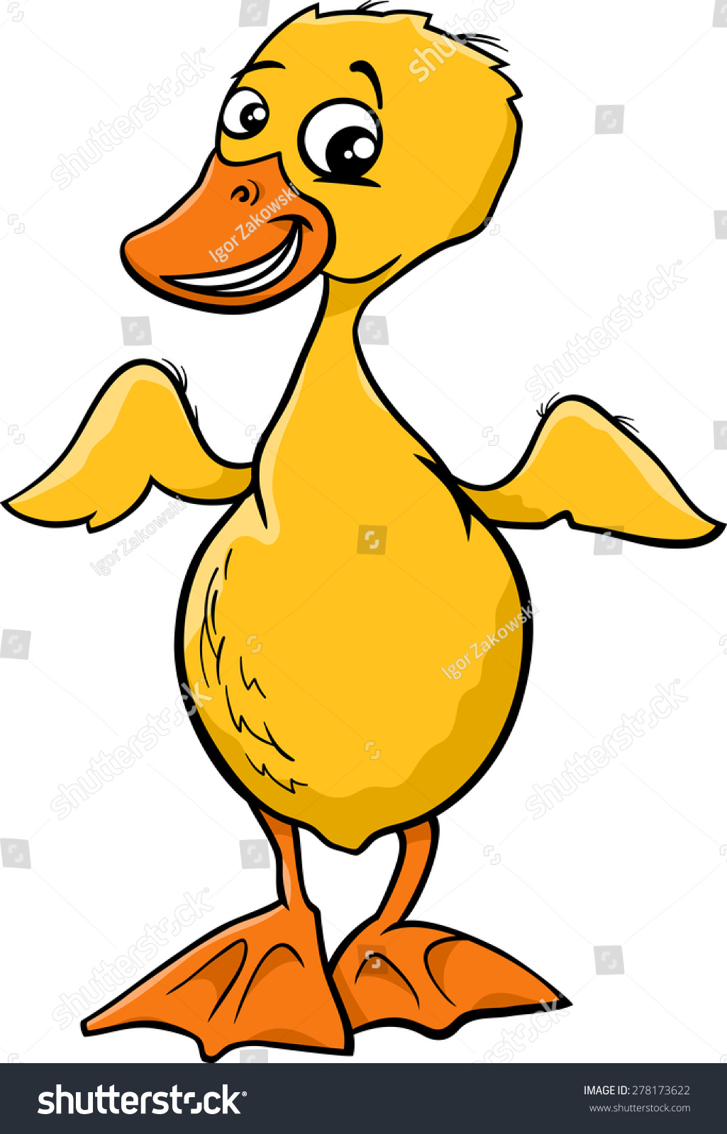 Cartoon Vector Illustration Cute Duckling Baby Stock Vector (Royalty ...