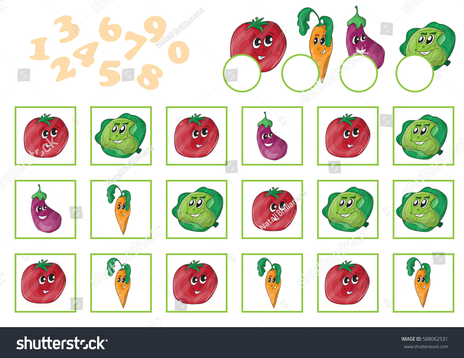 Cartoon Vector Illustration Education Counting Game Stock Vector Cartoon Vector Illustration Education Counting Game Stock Vector
