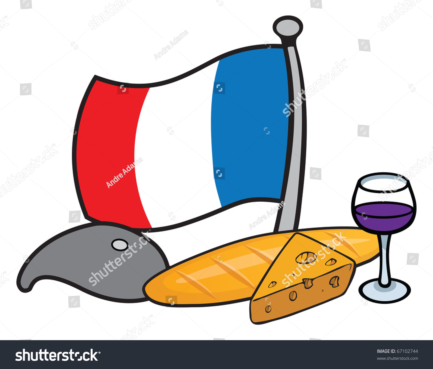 Cartoon Vector Illustration Of French Icons - 67102744 : Shutterstock