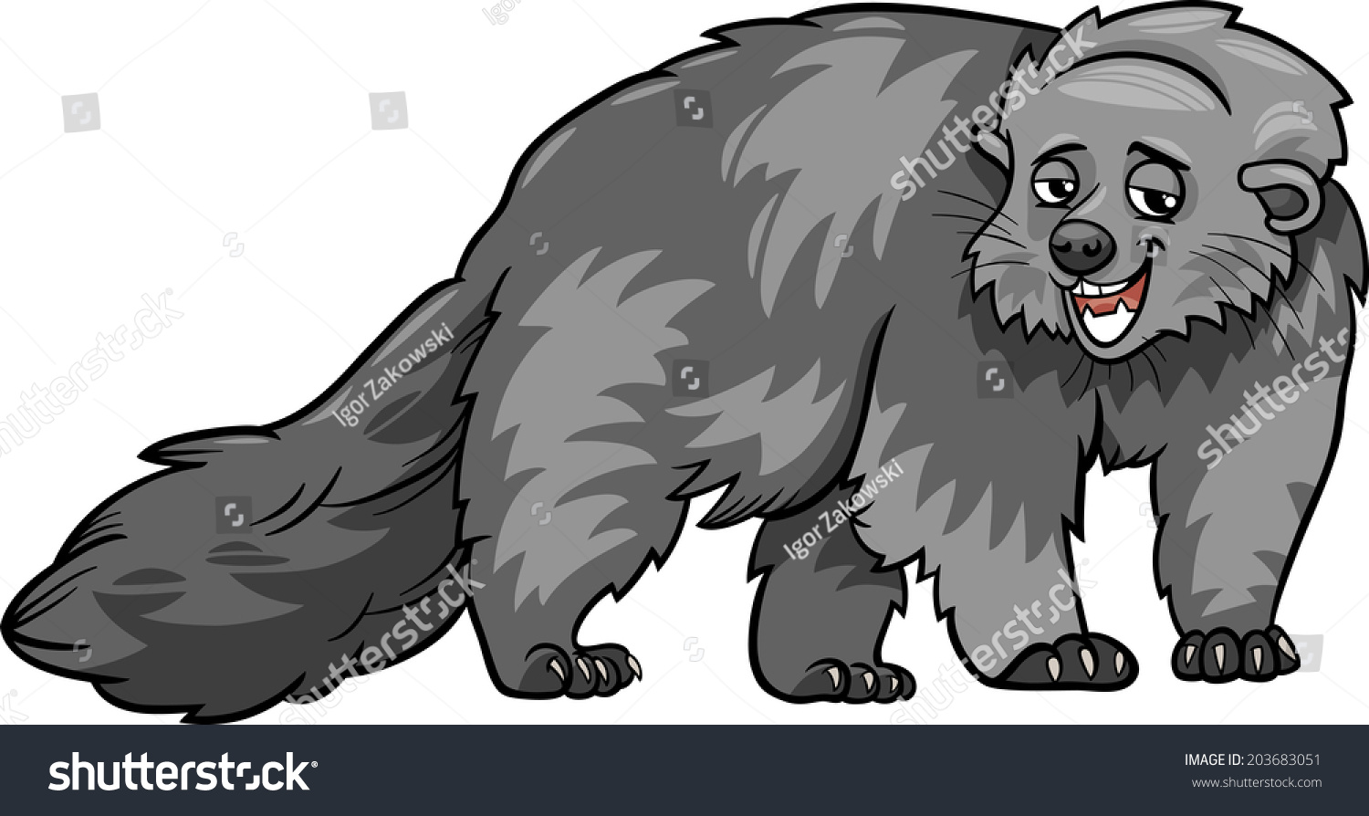 SVG of Cartoon Vector Illustration of Funny Bearcat Wild Animal svg