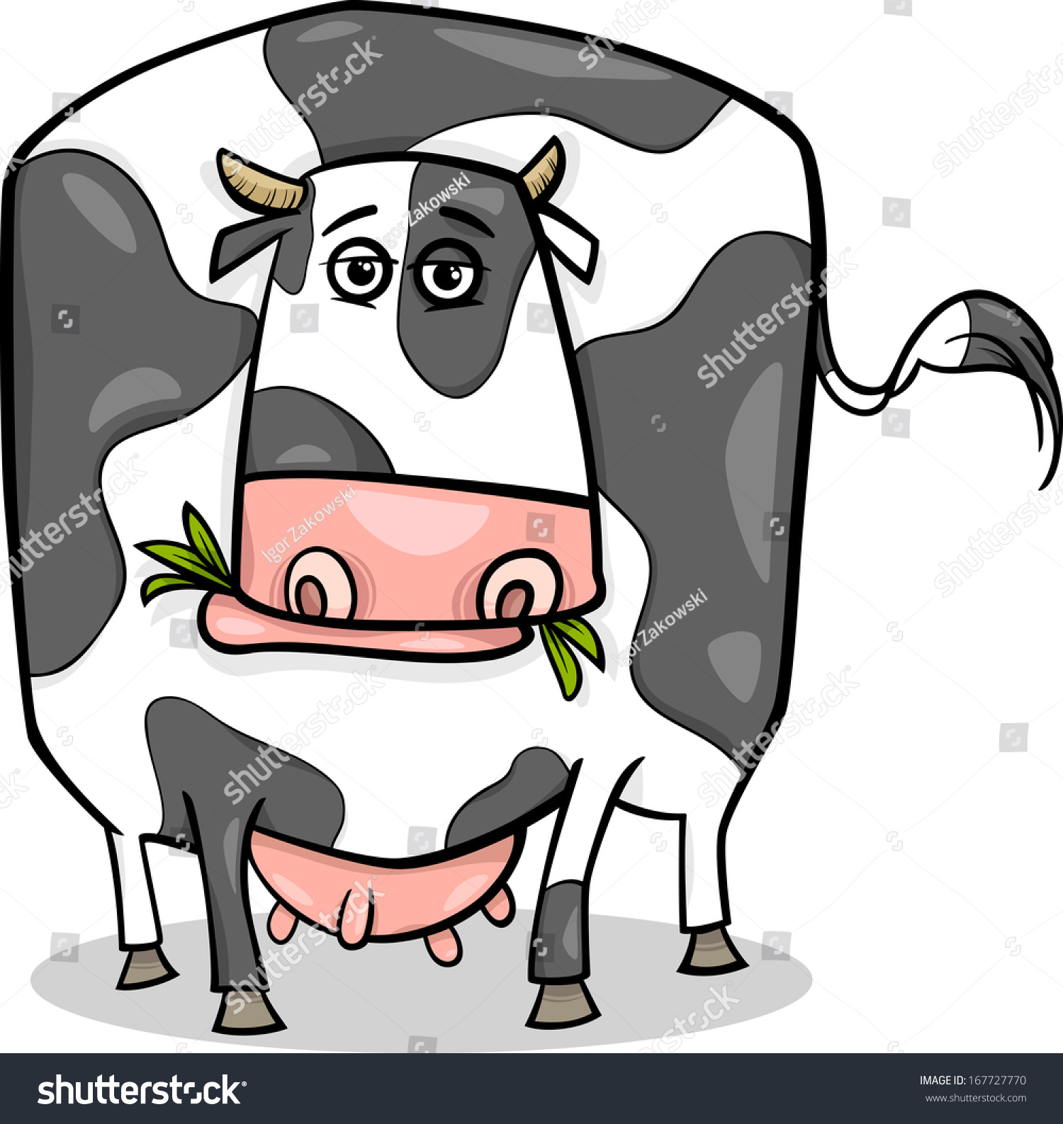 Cartoon Vector Illustration Funny Spotted Cow Stock Vector (Royalty ...