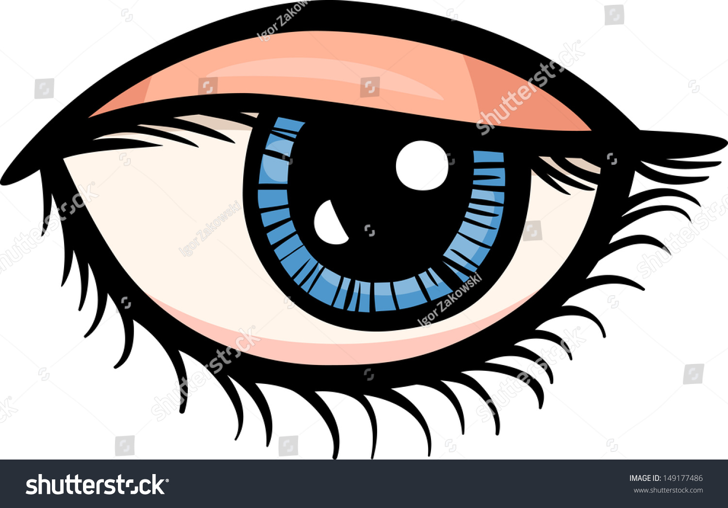 Cartoon Vector Illustration Human Eye Clip Stock Vector (Royalty Free ...