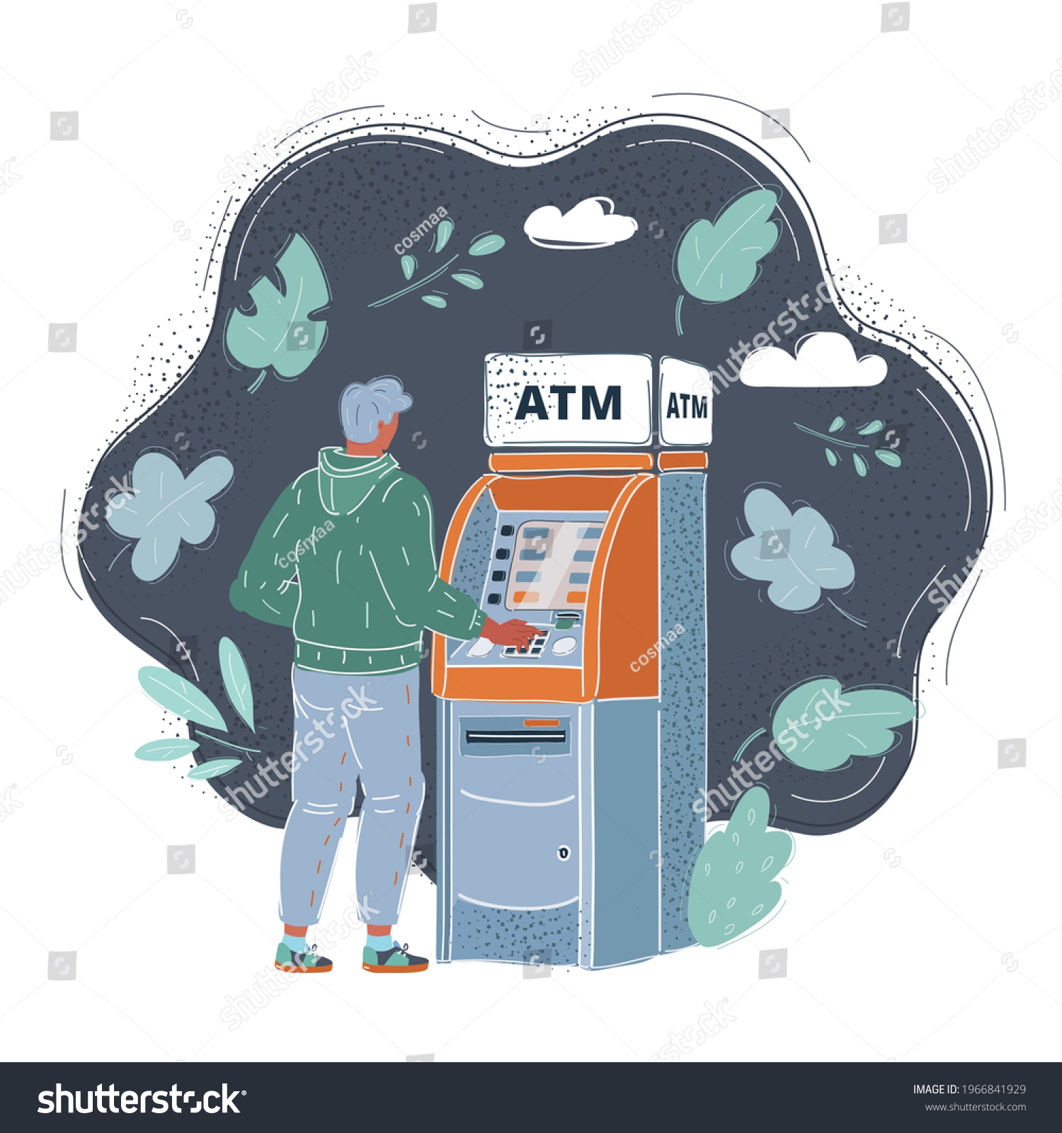 Cartoon Vector Illustration Man Credit Card Stock Vector (Royalty Free