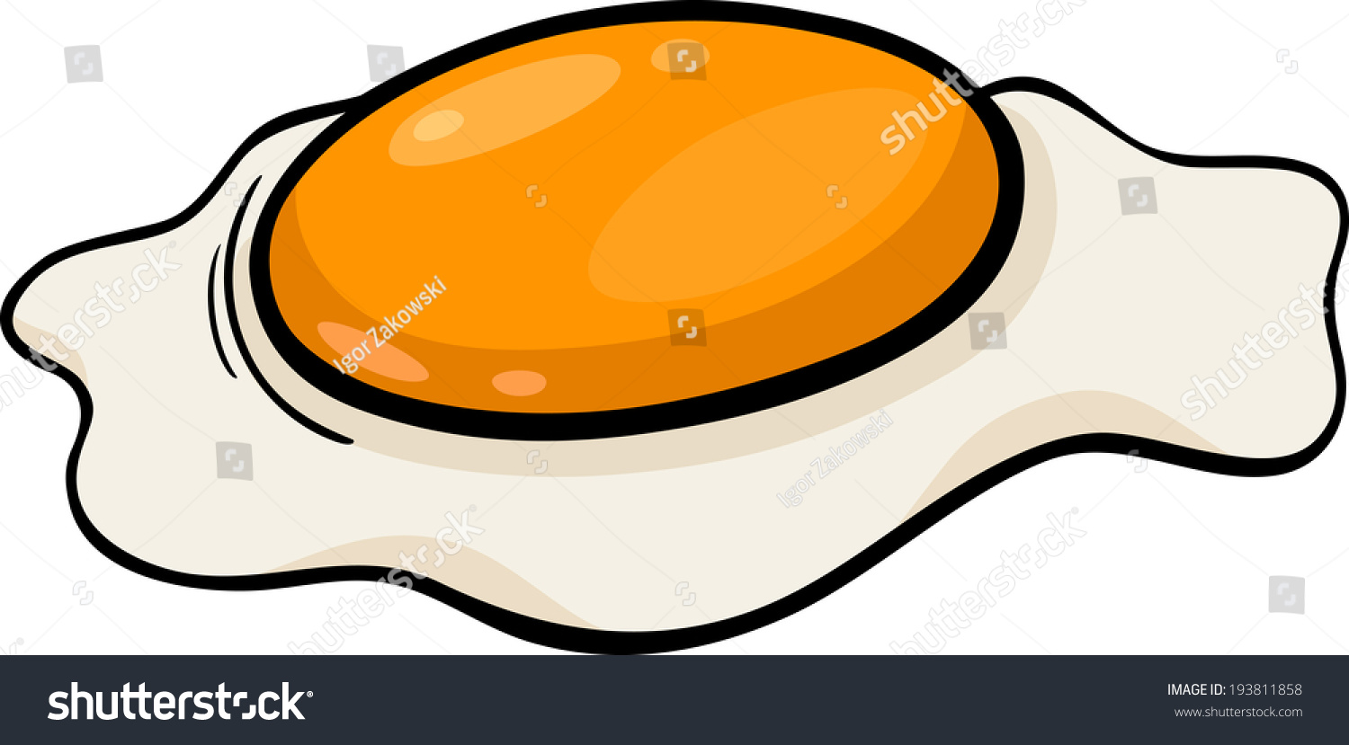 Cartoon Vector Illustration Poached Egg Yolk Stock Vector 193811858 ...