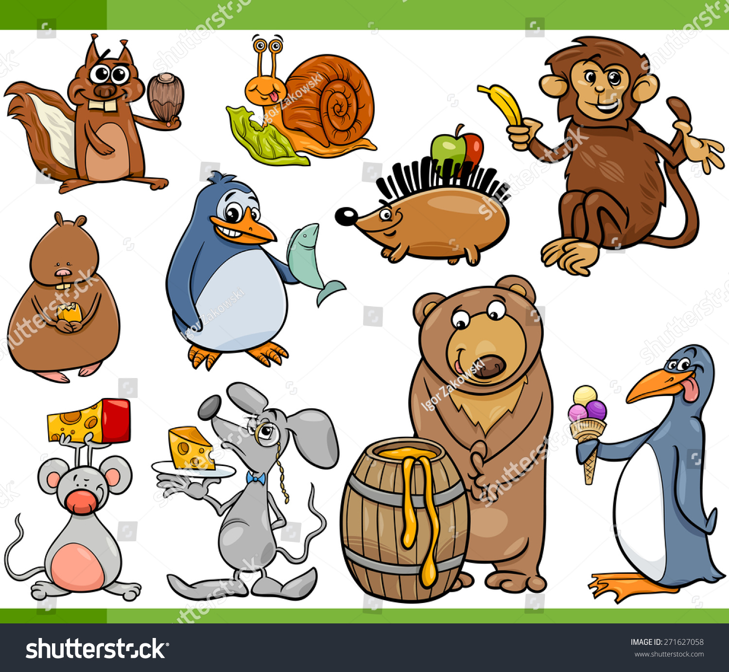 Cartoon Vector Illustration Set Funny Animals Stock Vector 271627058 ...