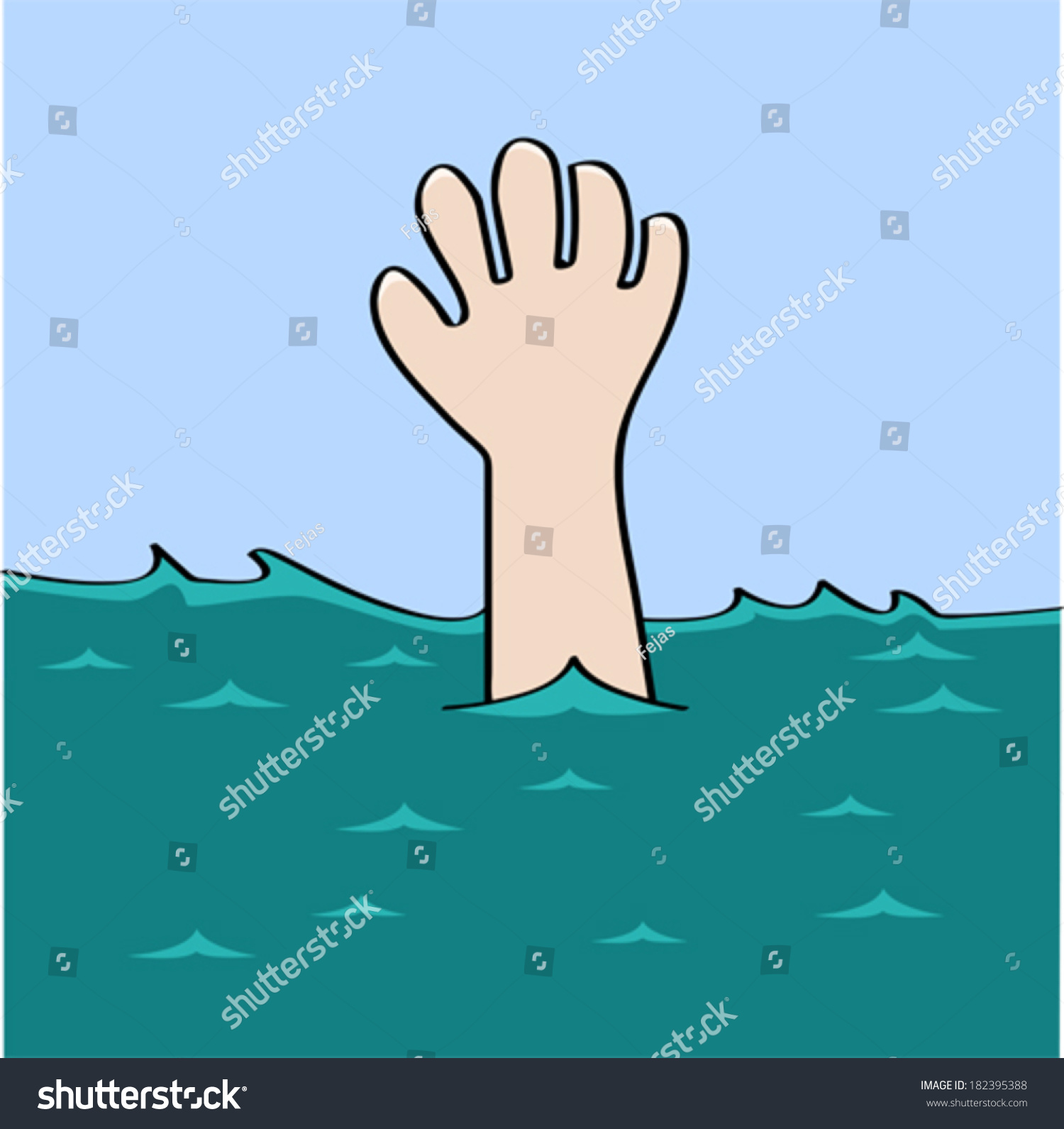 Cartoon Vector Illustration Showing Hand Desperately Stock Vector ...