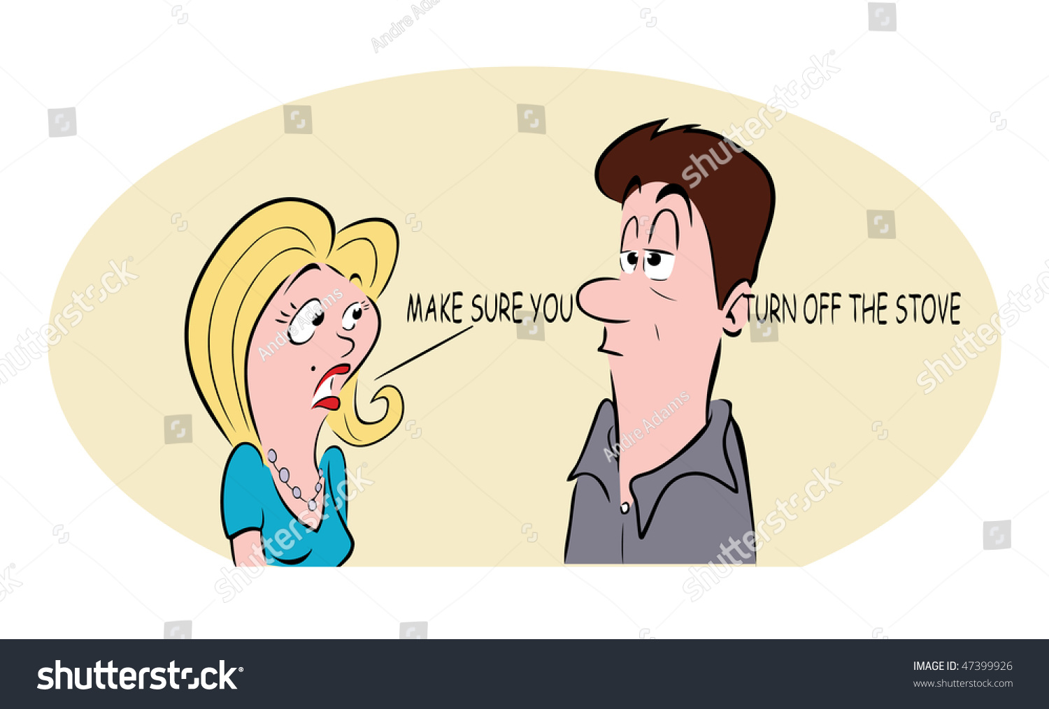 Cartoon Vector Illustration Wife Talking Husband ????????????? (? image