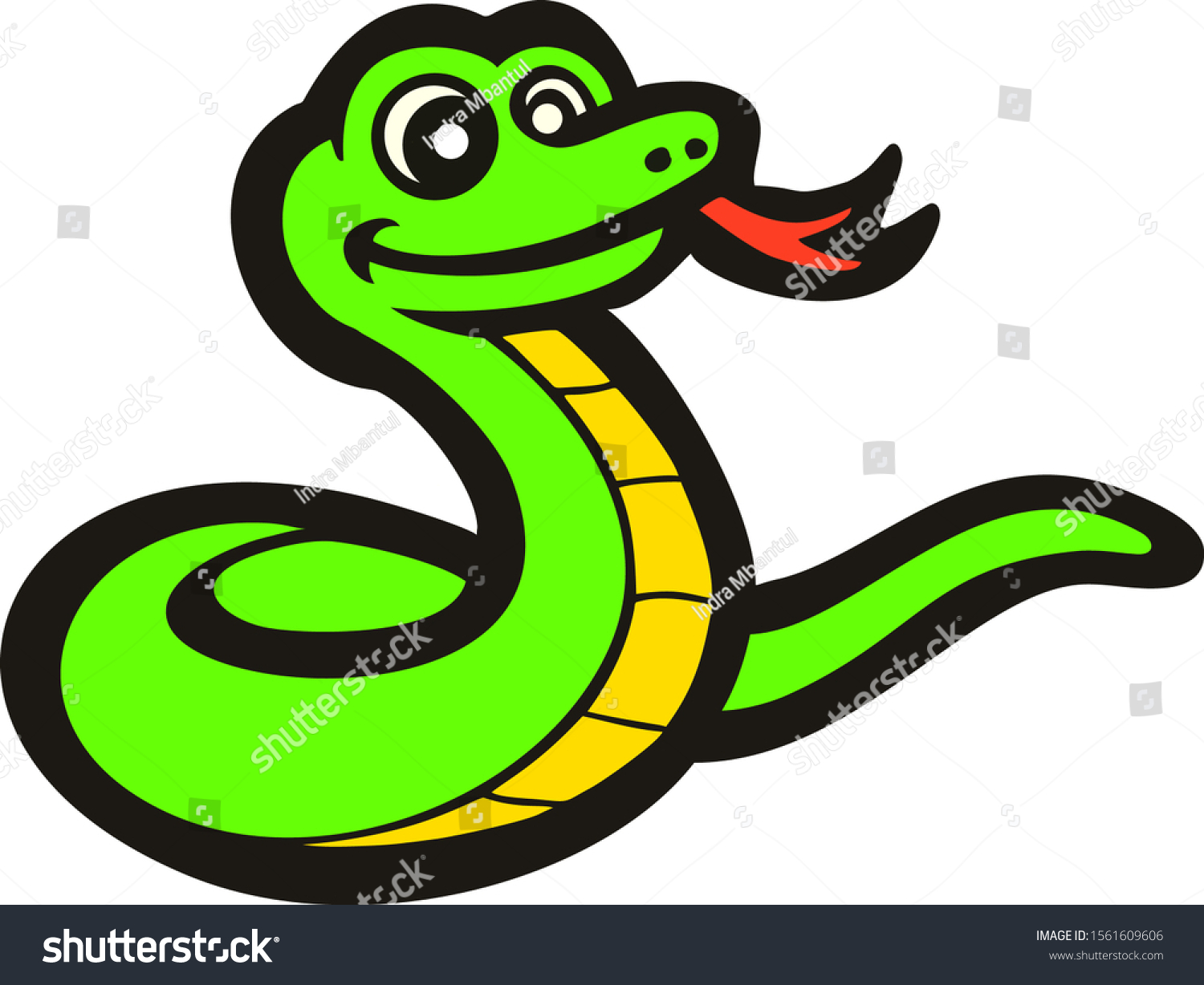 Cartoon Vector Image Cute Green Snake Vector có sẵn miễn phí bản quyền Shutterstock