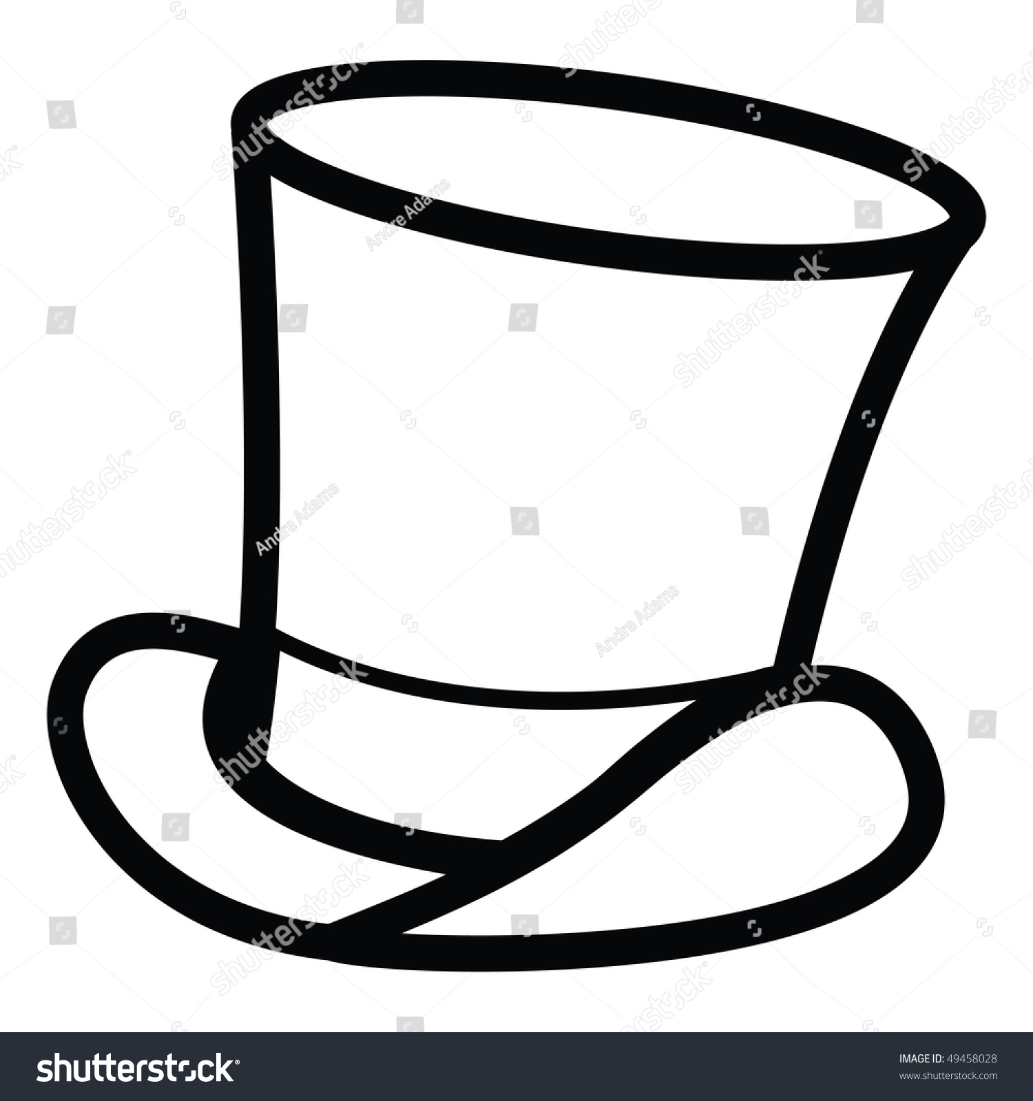 Cartoon Vector Outline Illustration Top Hat Stock Vector Royalty Free