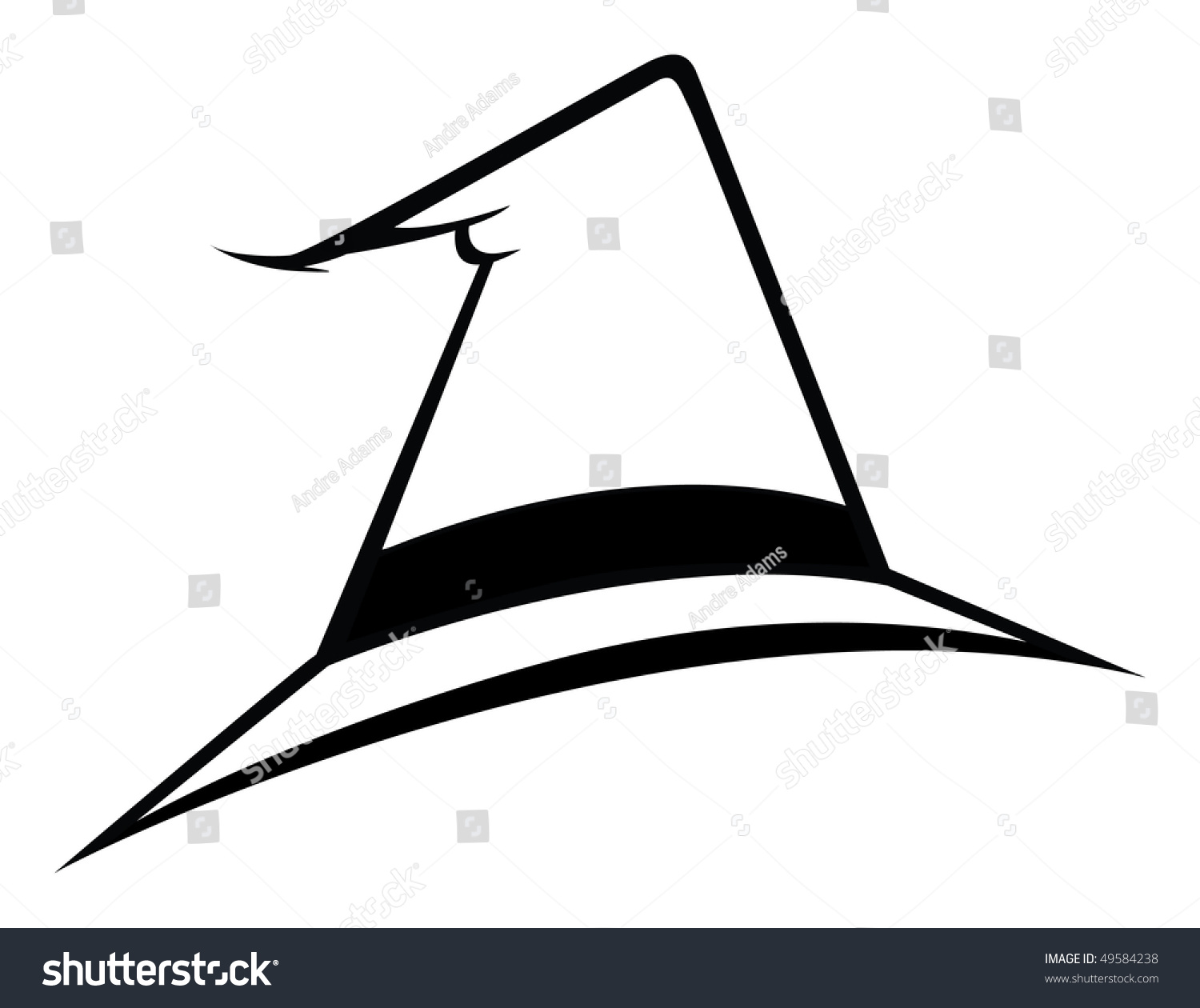 black icon witch hat halloween